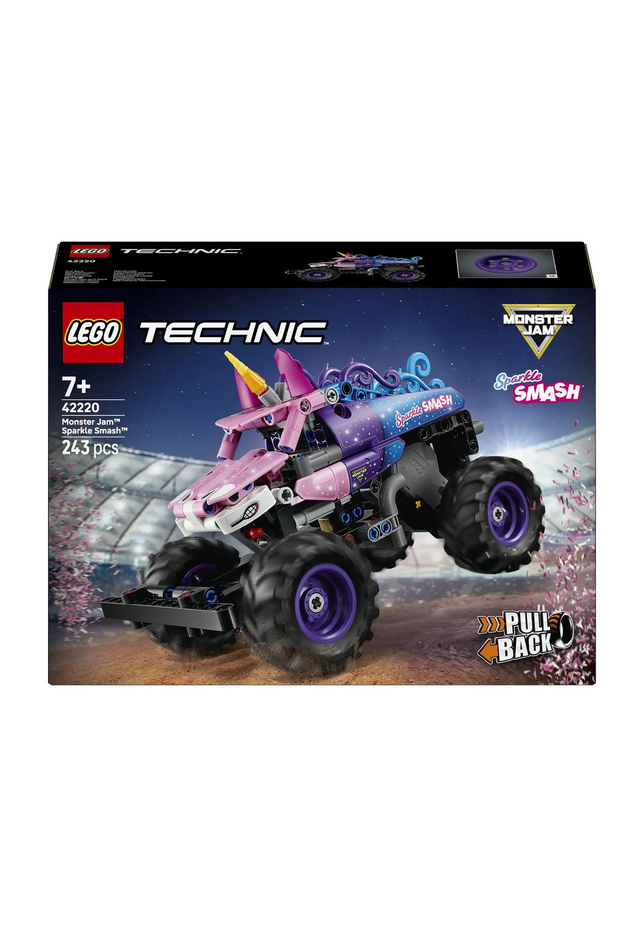 LEGO® Technic - 42220 Monster Jam™ Sparkle Smash™ mit Rückziehmotor, 152 MEHRFARBIG, 99