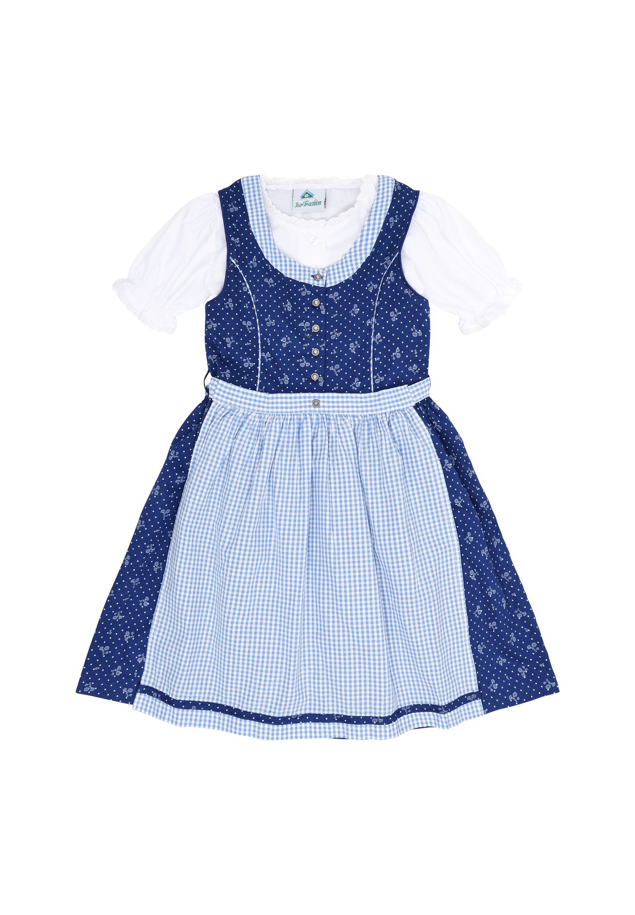 Isar Trachten Dirndl, Puffärmel, Spitzenbordüre, für Kinder, pink, 110