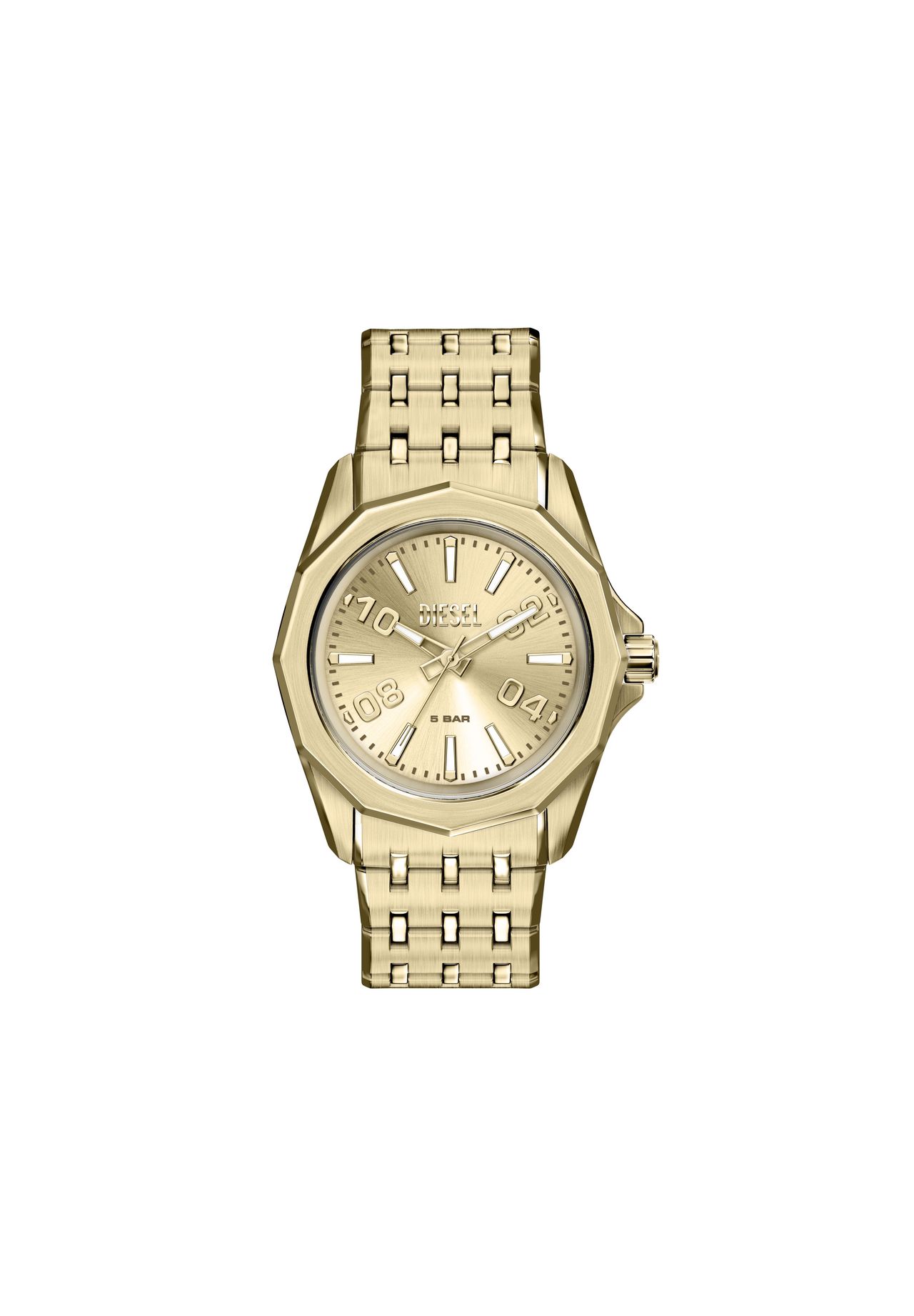 DIESEL® Diesel Herrenuhr Stinger, drei Zeiger, goldfarbenes Edelstahlgehäuse, DZ2239, Gold, 99