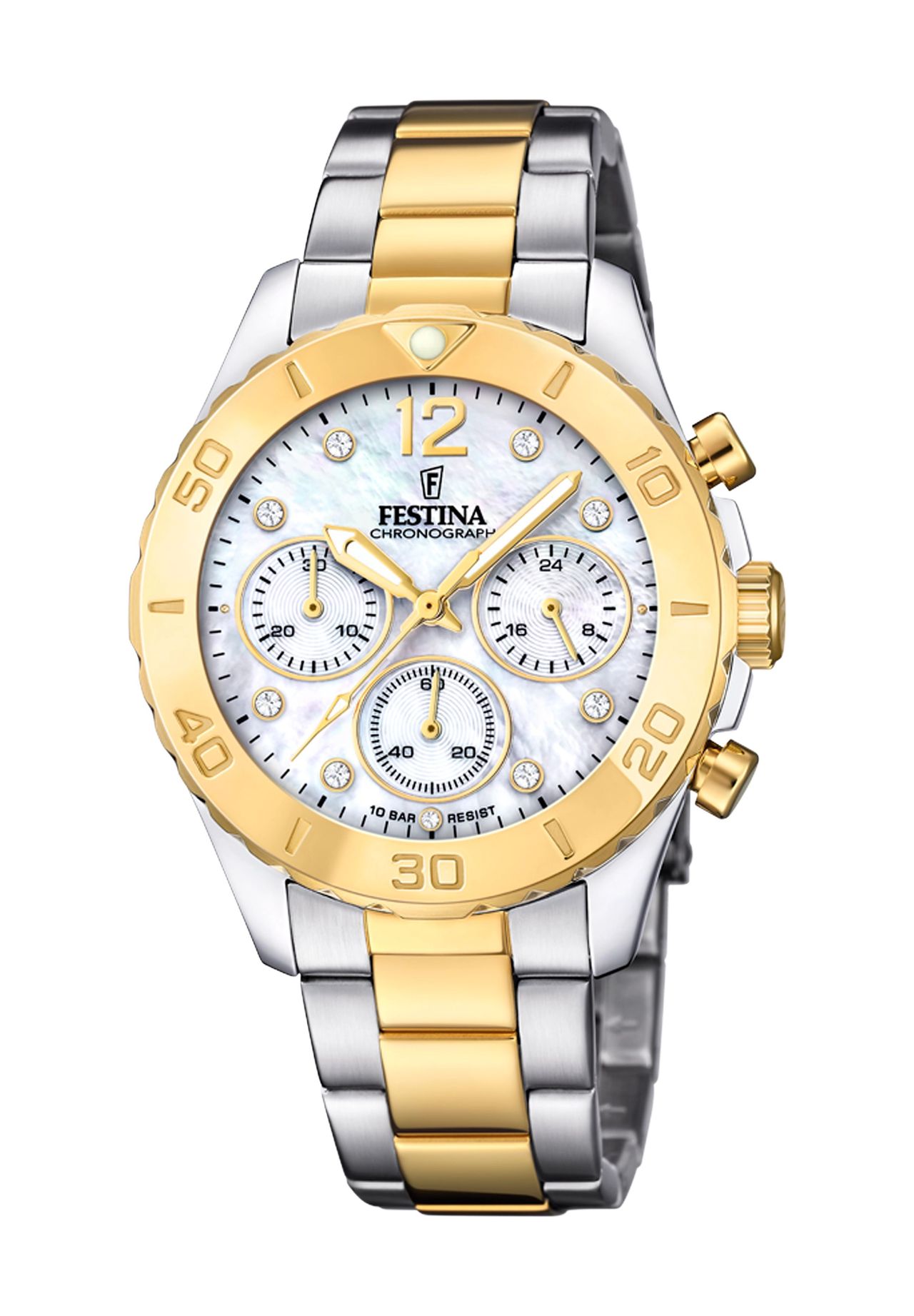 FESTINA Damen Chronograph, SILBER/GOLD