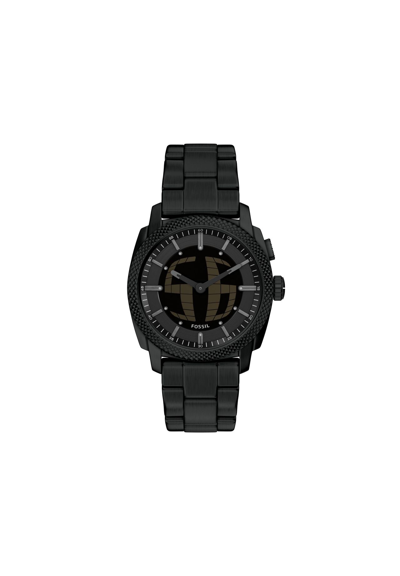 Fossil Herrenuhr Machine Big Tic aus schwarzem Edelstahl, FS6156, Schwarz, 99