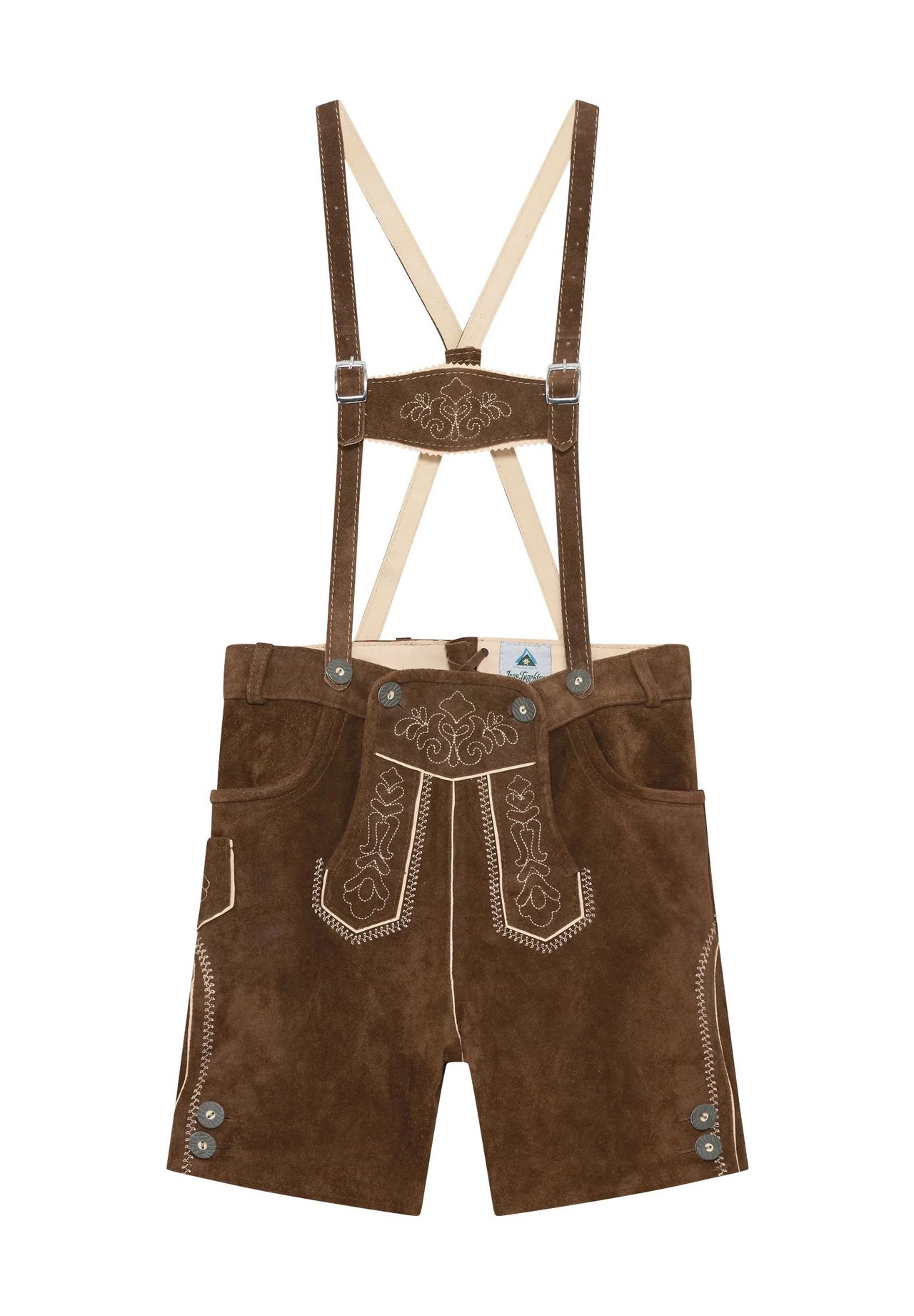 Isar Trachten Lederhose, Eingrifftaschen, Stickereien, für Kinder, braun, 116