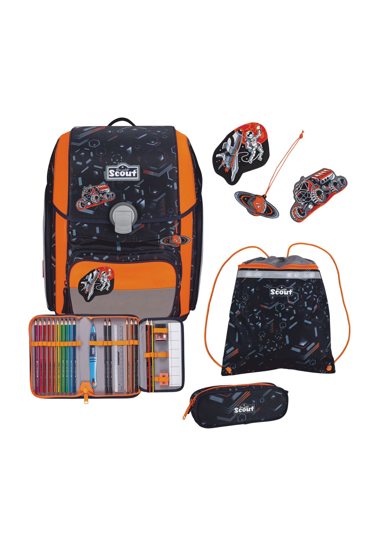 Scout® Schulranzen-Set, 5-teilig, orange, 99