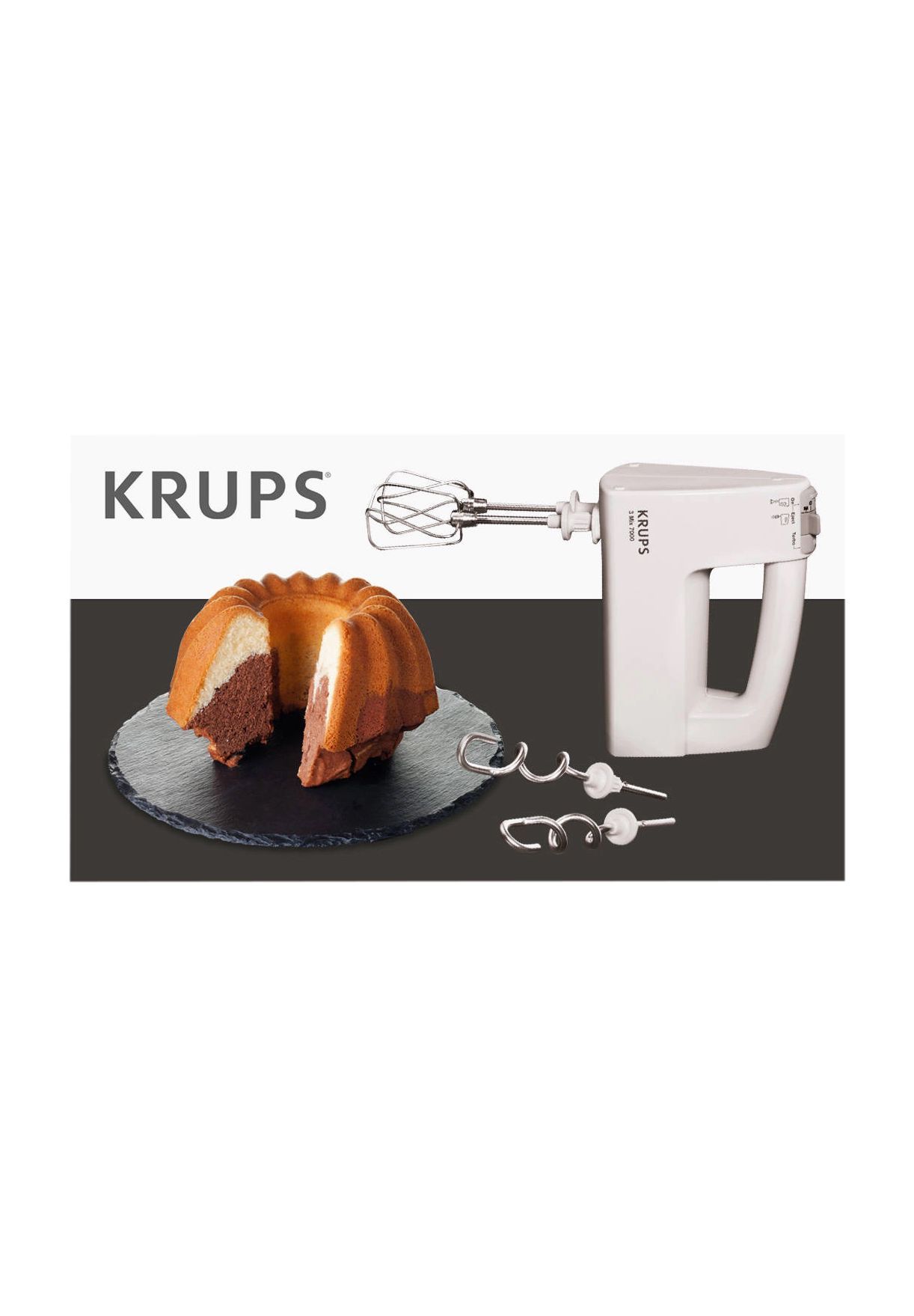 KRUPS® Handmixer-Set ''3Mix 7000 F 608-14', 500 Watt, weiß