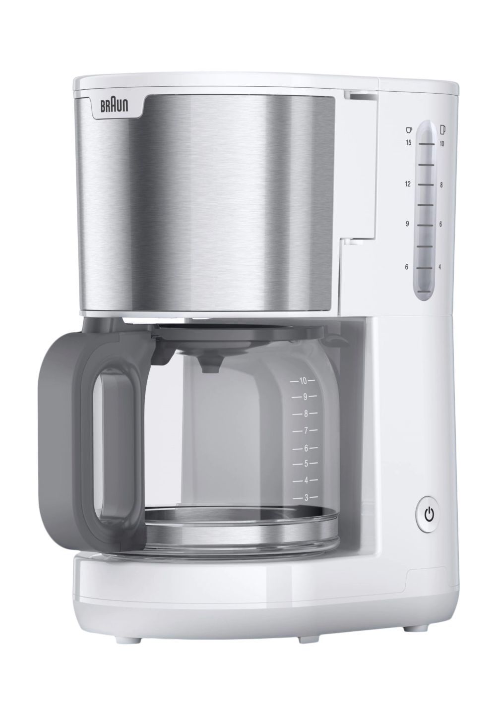 BRAUN Kaffeemaschine 'PureShine KF 1500', Aromakanne, silber|weiß