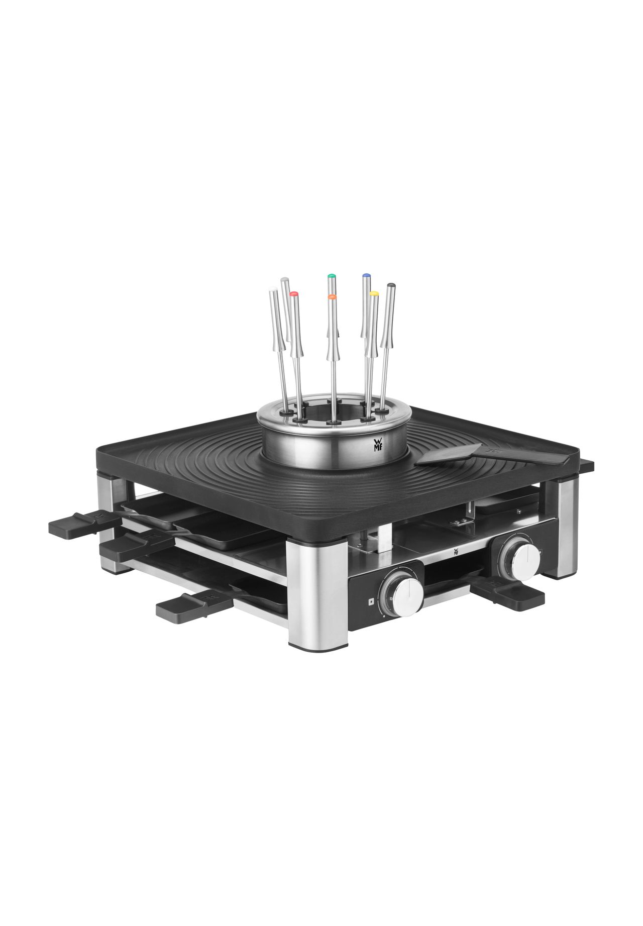 WMF 3-in-1 Gourmet-Station 'Lumero', Tischgrill, Fondue-Set, Raclette, schwarz