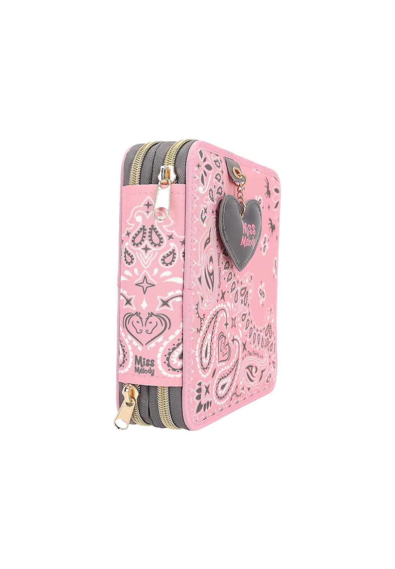 DEPESCHE 2-Fach Federtasche Bandana Miss Melody 20 x 18,7 5,5 cm, rosa, 99