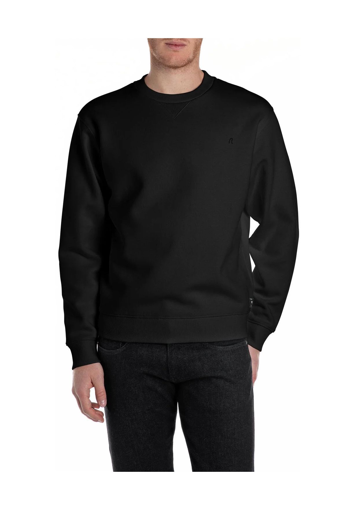 REPLAY Sweatshirt, Rippbündchen, für Herren, schwarz, M