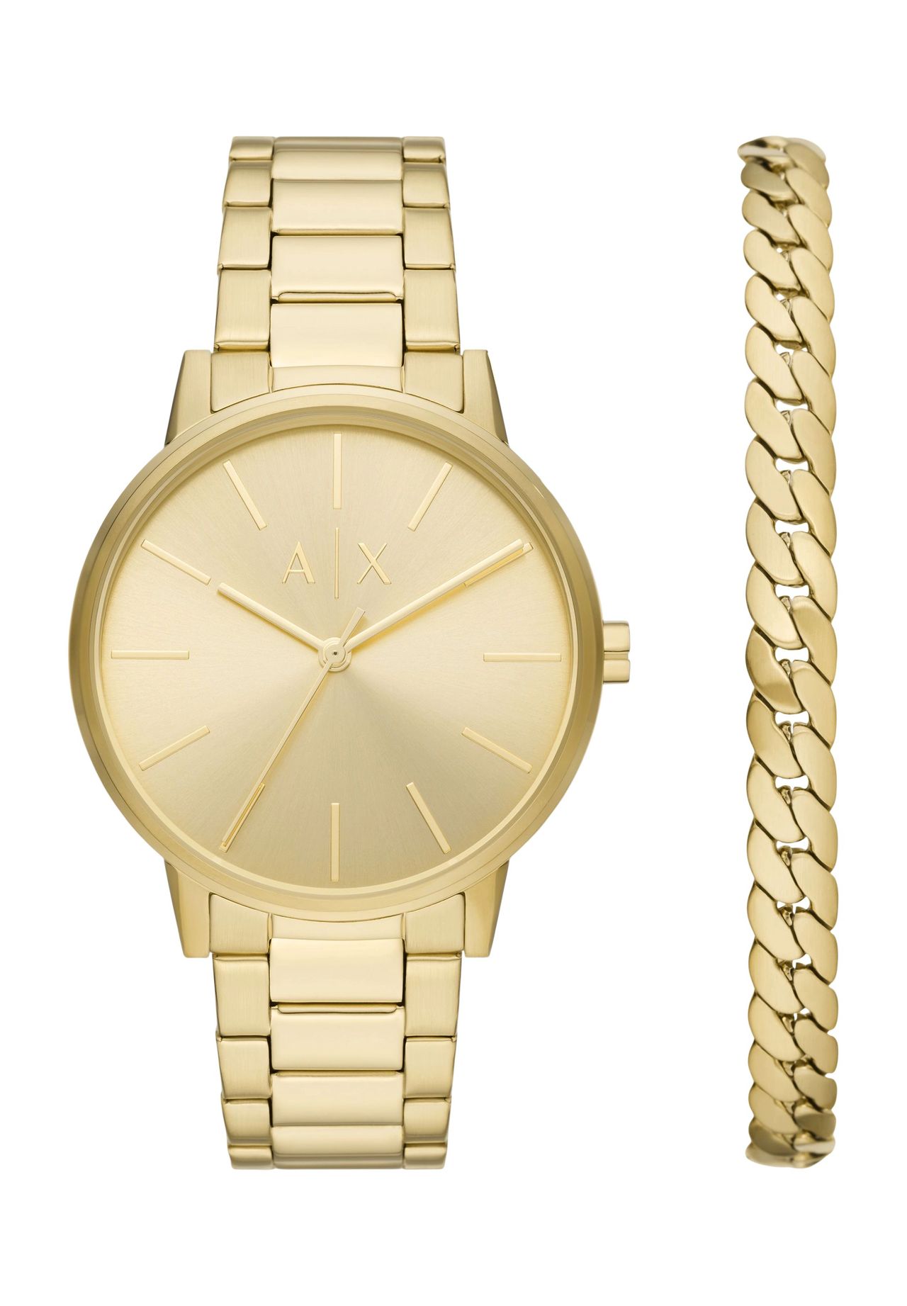 ARMANI EXCHANGE Herren Uhren-Set 'AX7144SET', GOLD