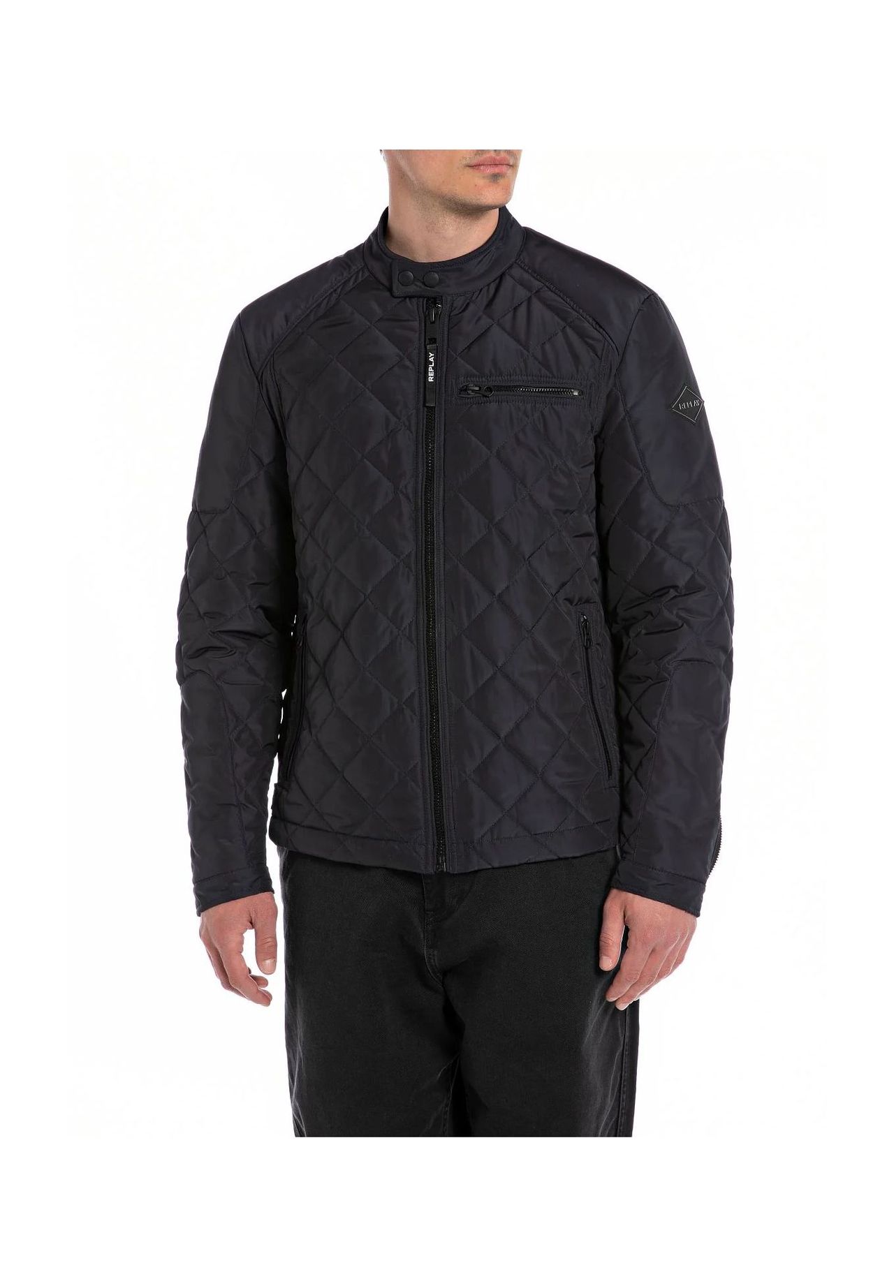 REPLAY Steppjacke, Doppeldruckknopf-Verschluss, für Herren, blau, S