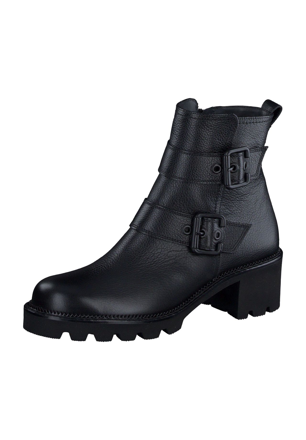 paul green Biker Boots, Blockabsatz, Leder, für Damen, schwarz, 38,5