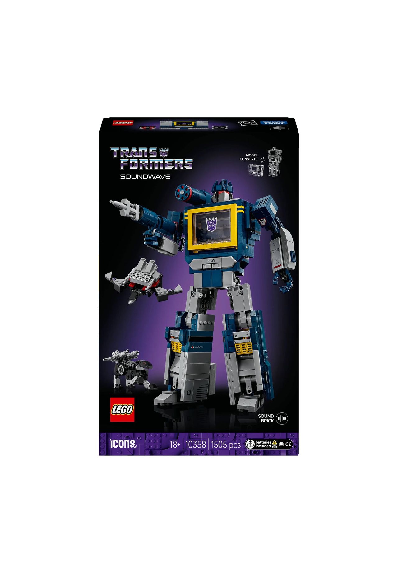 LEGO® ICONS™ - 10358 Transformers: Soundwave Set, 152 MEHRFARBIG, 99