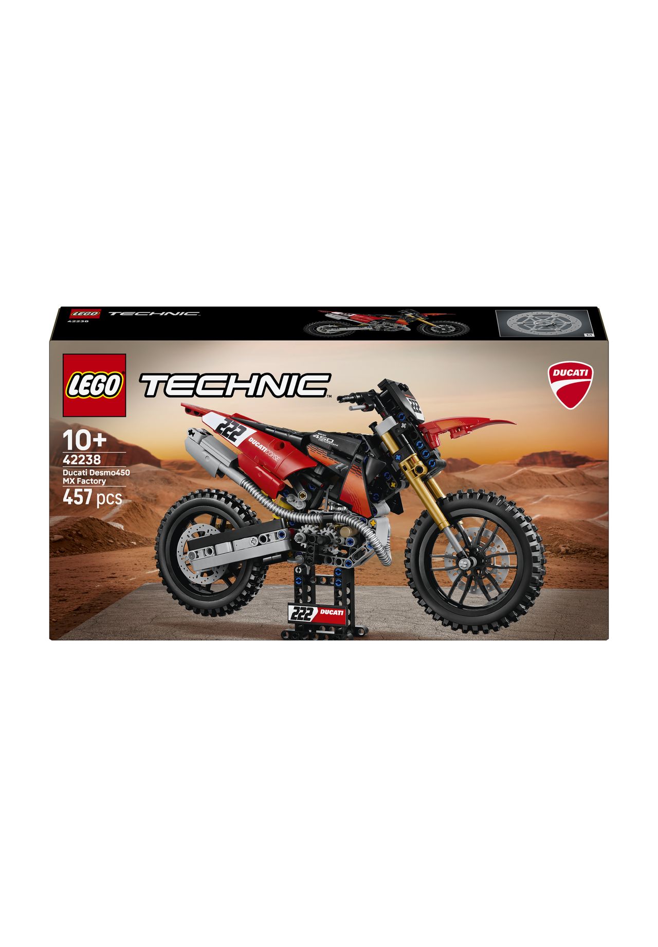 LEGO® Technic - 42238 Ducati Desmo450 MX Factory Motorrad, 152 MEHRFARBIG, 99