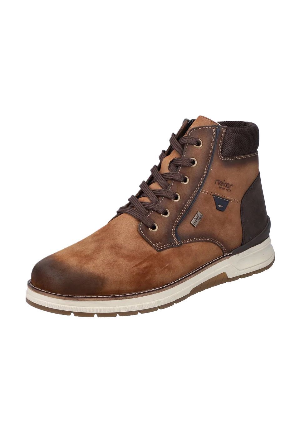 rieker Schnürstiefeletten, Emblem, Kunstleder, für Herren, braun, 43