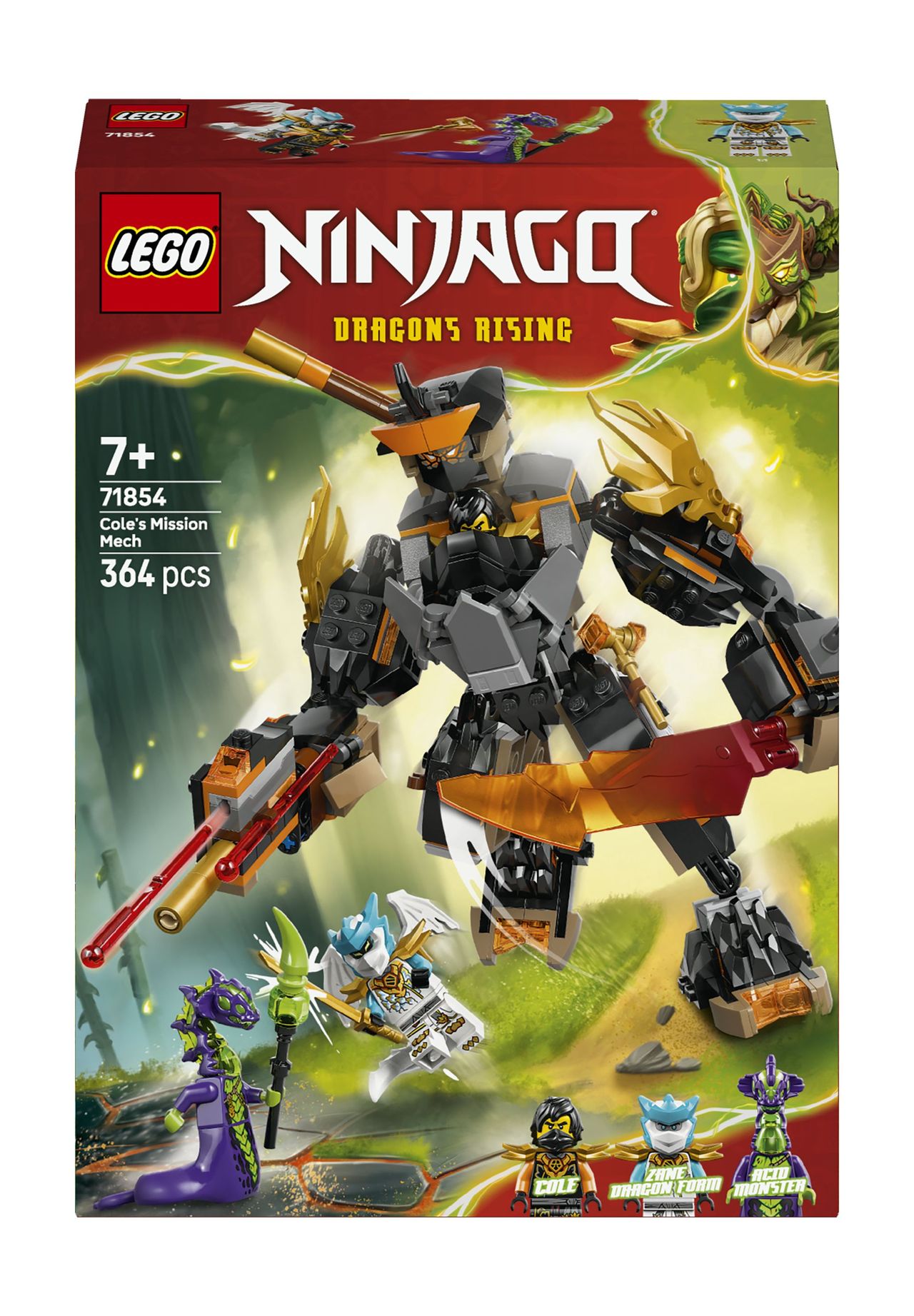 LEGO® NINJAGO® - 71854 Coles Action-Mech und Drachen-Zane, 152 MEHRFARBIG, 99