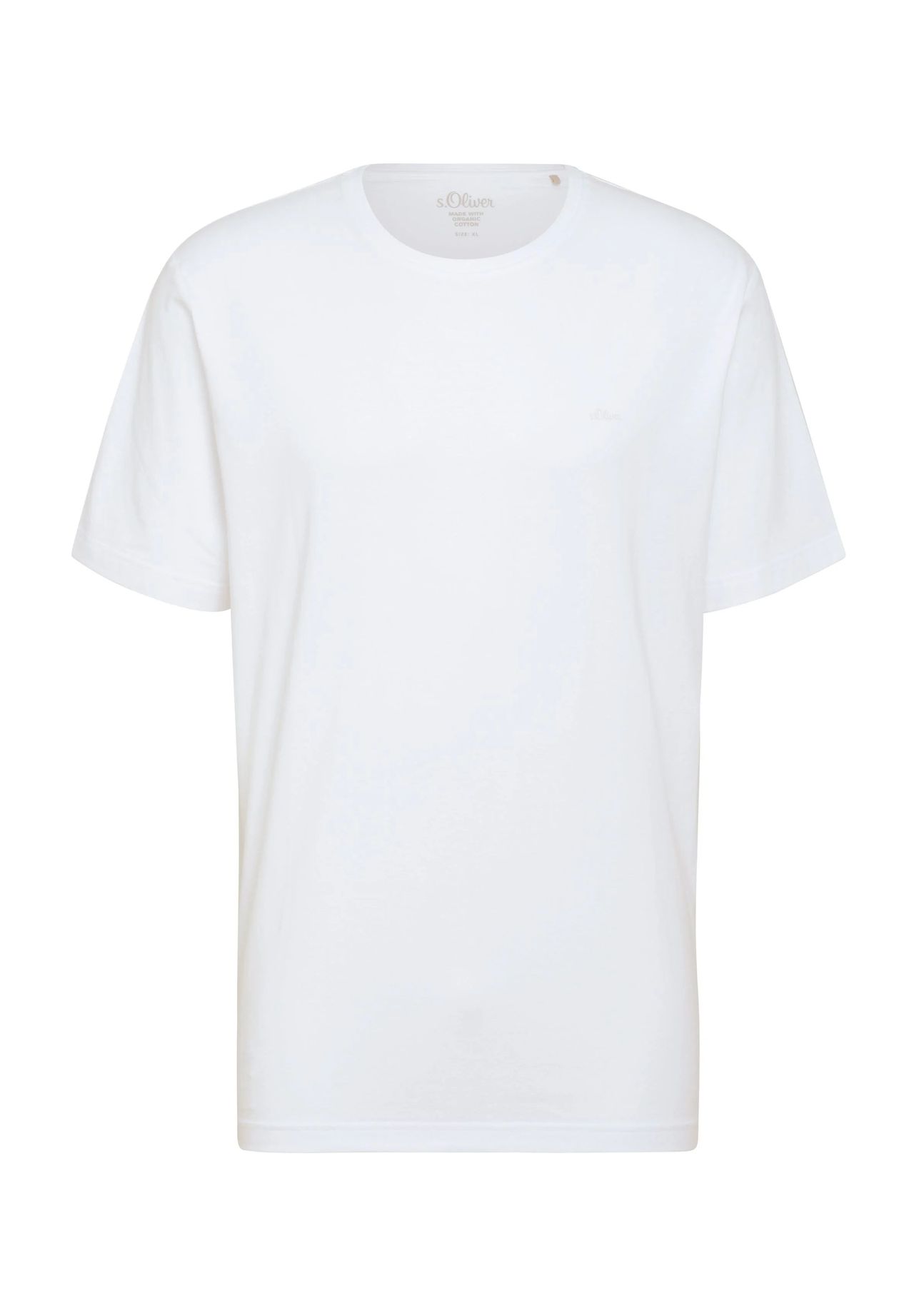 s.Oliver T-Shirt, Marken-Stickerei, für Herren, weiß, XXL