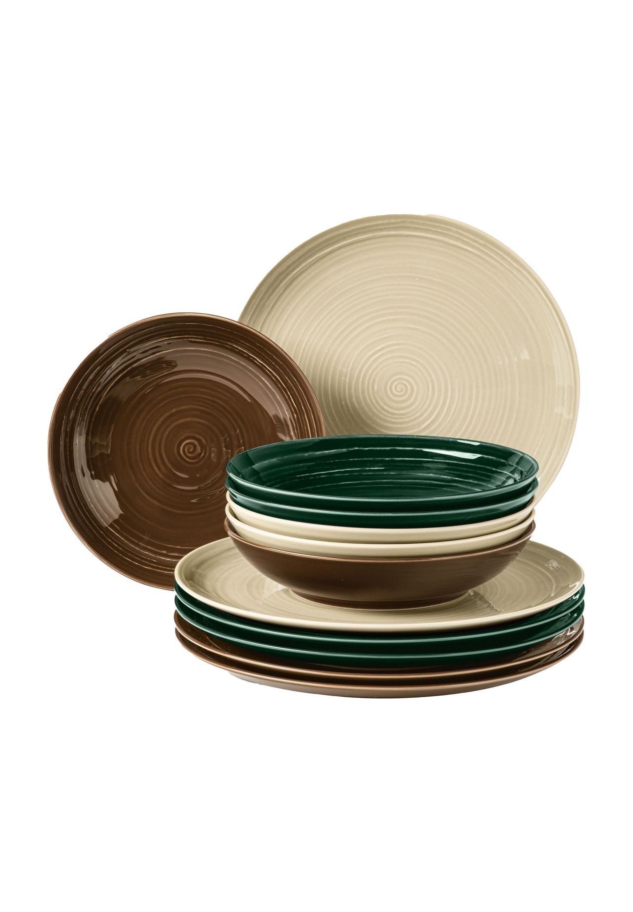 Seltmann Weiden Tafelservice 'Terra', 12-teilig, braun|grün|beige
