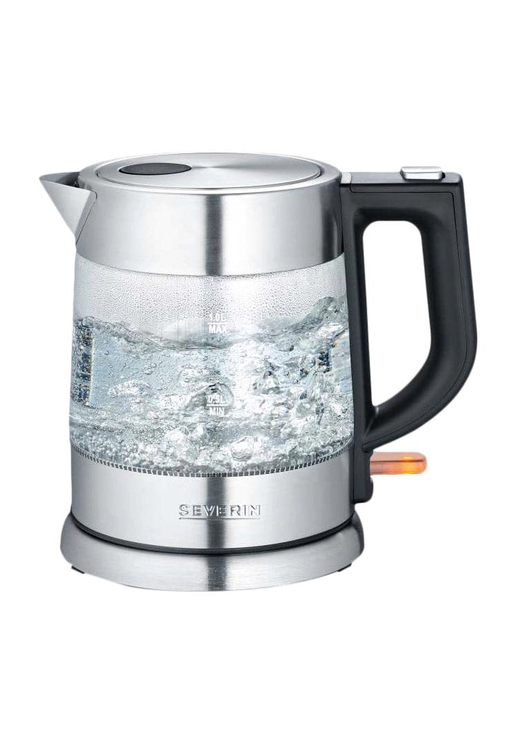 SEVERIN Glas-Wasserkocher WK 3468, 2200 Watt, silber|transparent