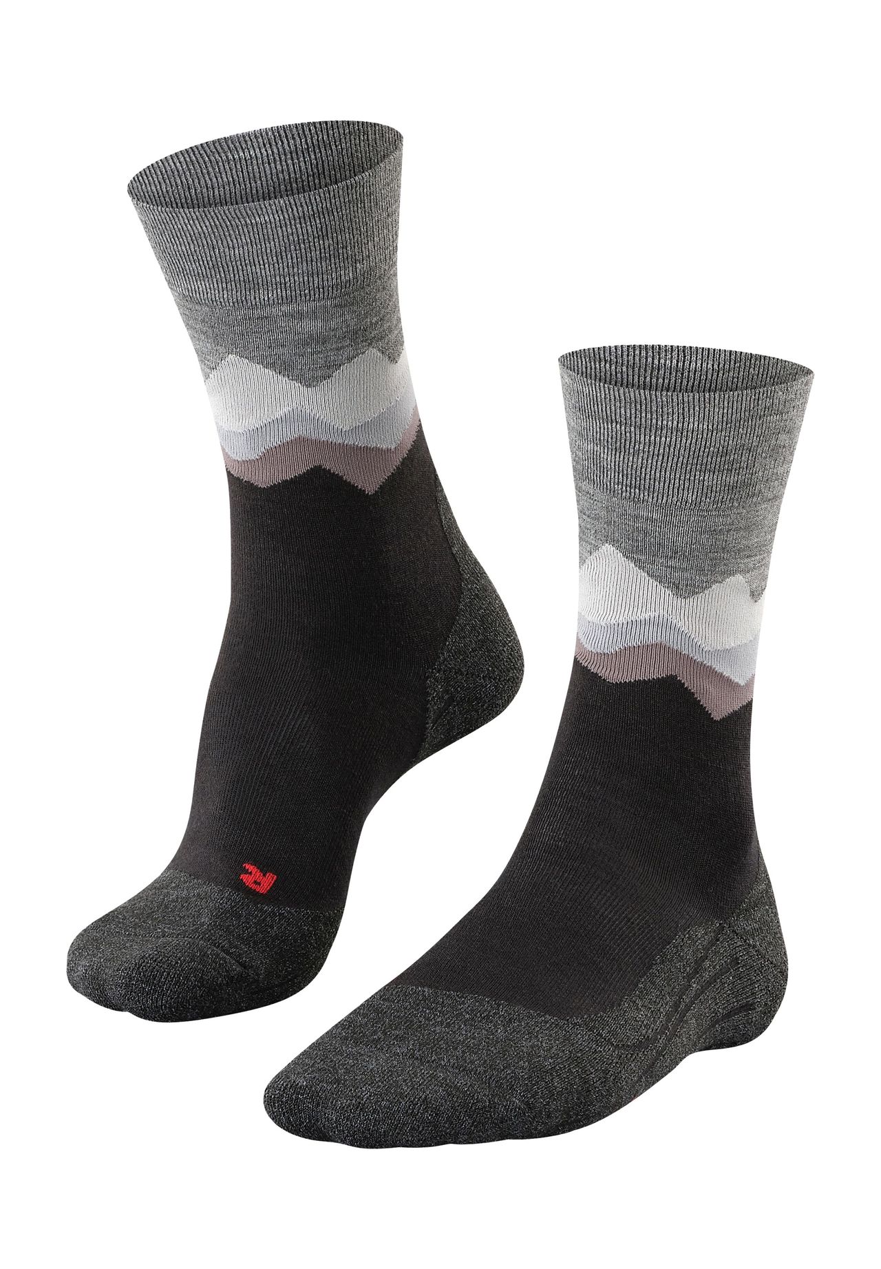 FALKE TK2 Trekking-Socken 'Explore', mittelstarke Polsterung, für Herren, grau|schwarz, 42/43