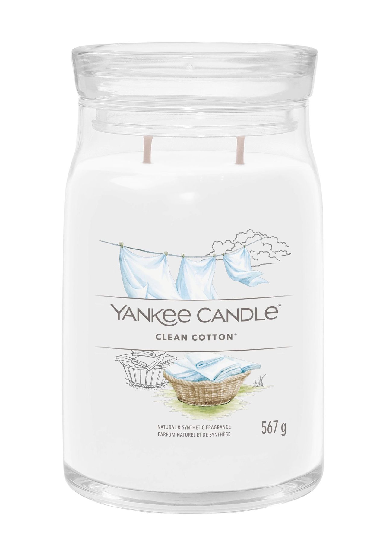 YANKEE CANDLE® Duftkerze 'Clean Cotton', 567 g, weiß, 99