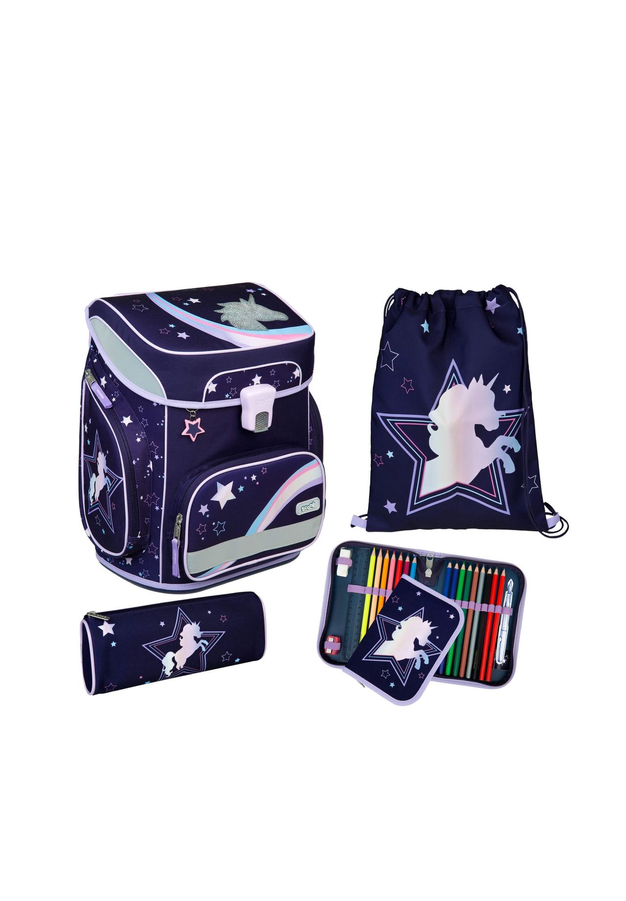 Scooli EasyFit - Schulranzen Set 5tlg. (Monster High), mehrfarbig