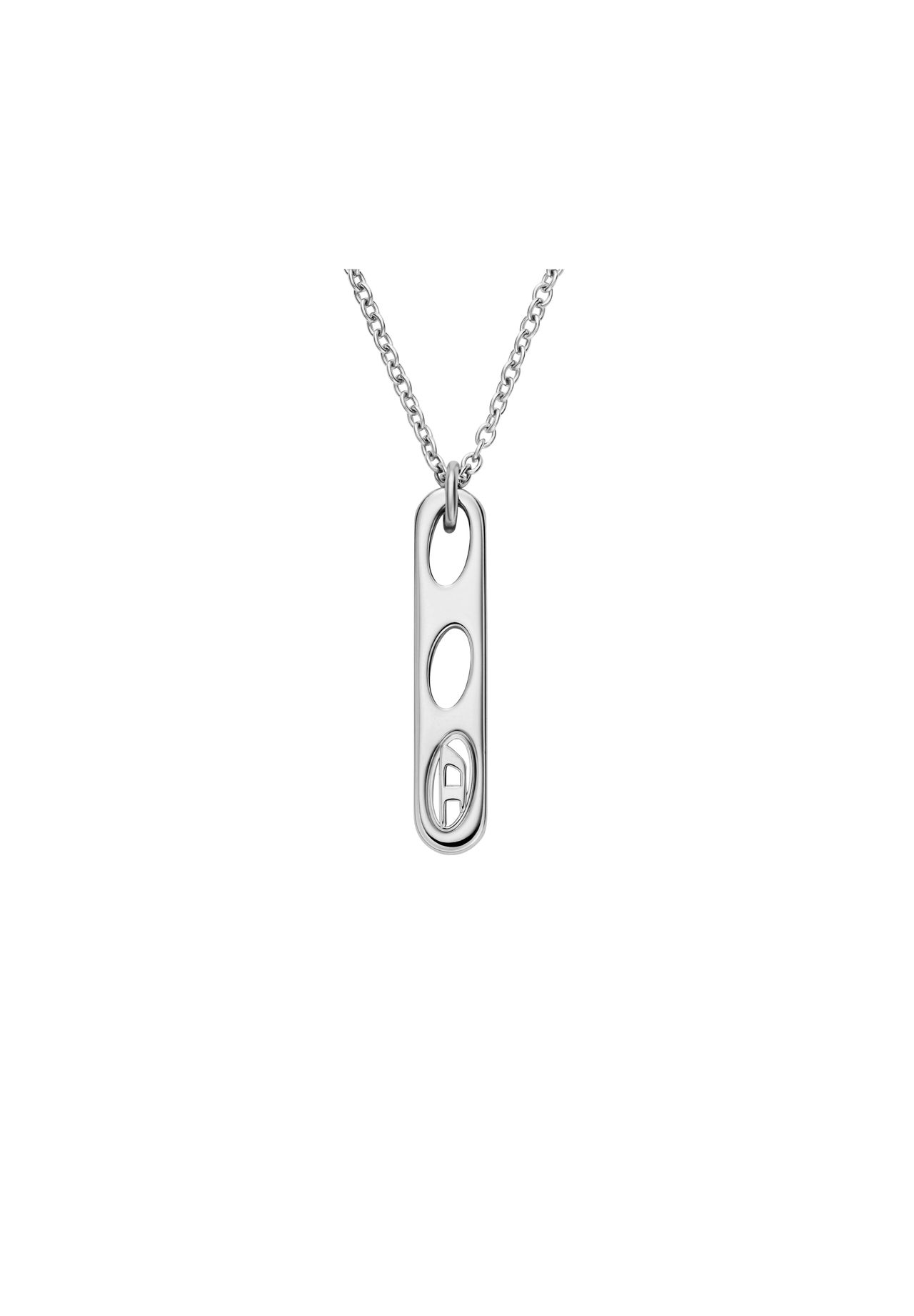 DIESEL® Diesel Unisex-Halskette mit Anhänger aus silberfarbenem Edelstahl, DX1662040, Silber, 45