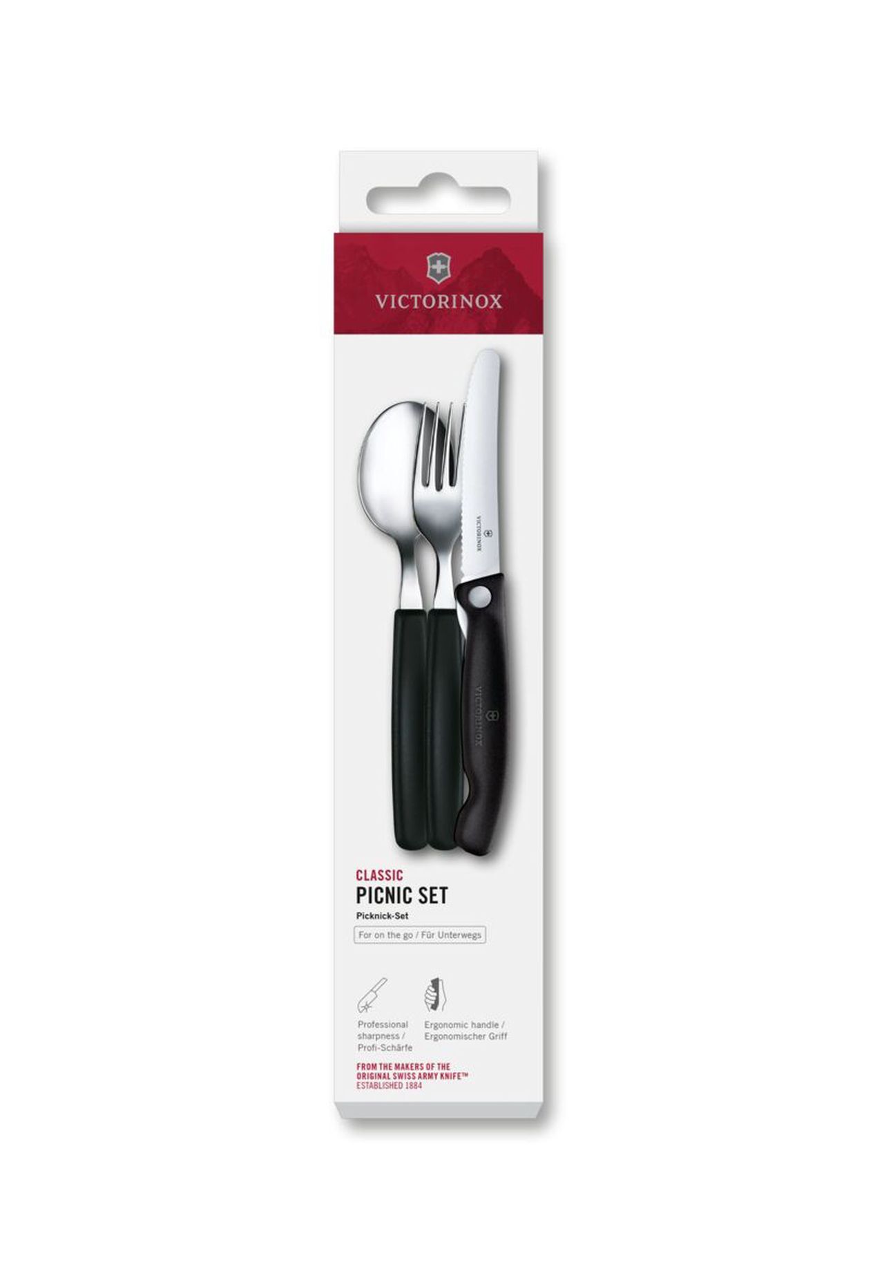 VICTORINOX Messerset Picknick-Set 3-teilig, schwarz, 99