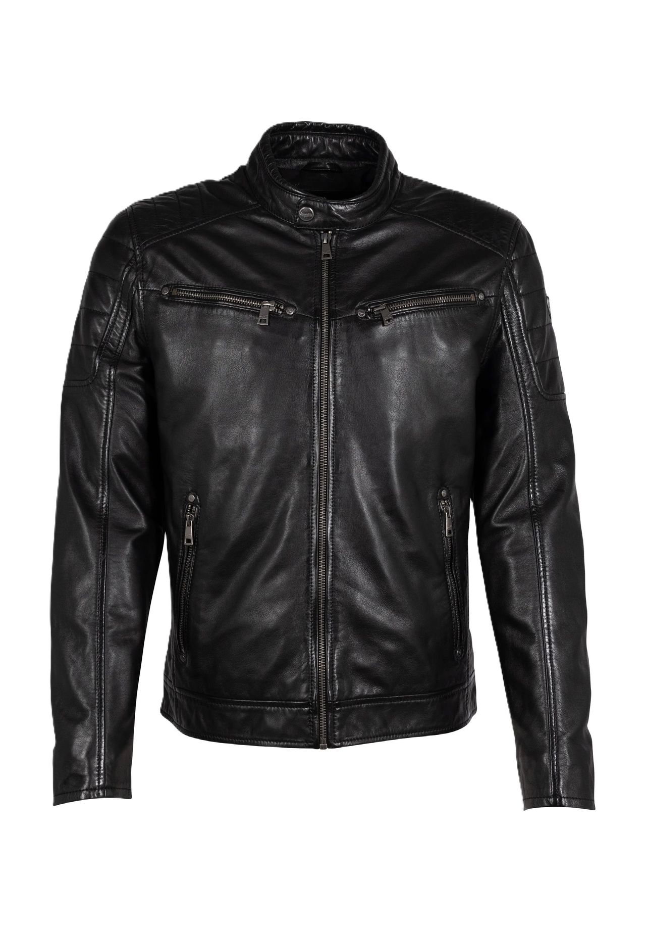 Mauritius LEATHERWEAR Lederjacke, Stehkragen, für Herren, schwarz, L