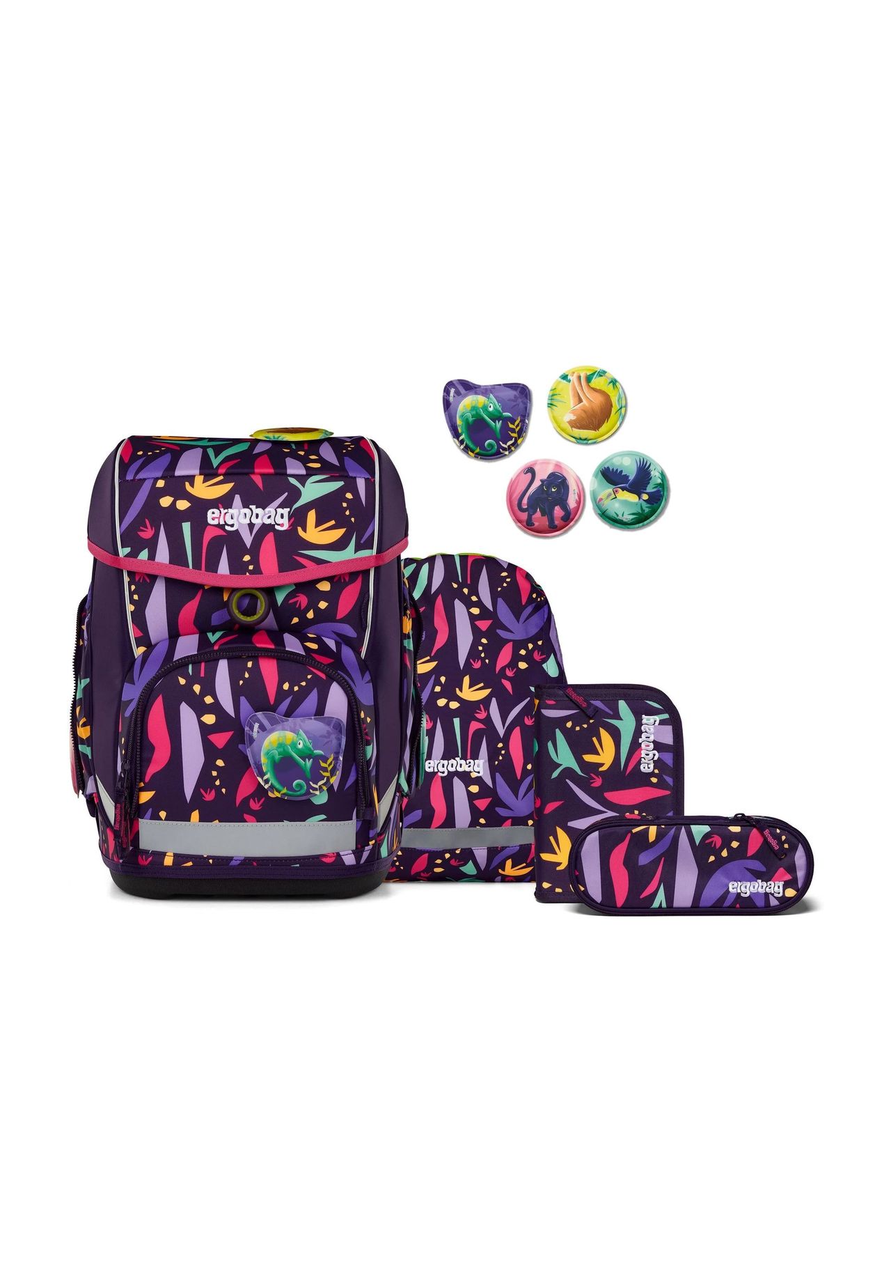 ergobag Schulranzen-Set, 5-teilig, lila, 99