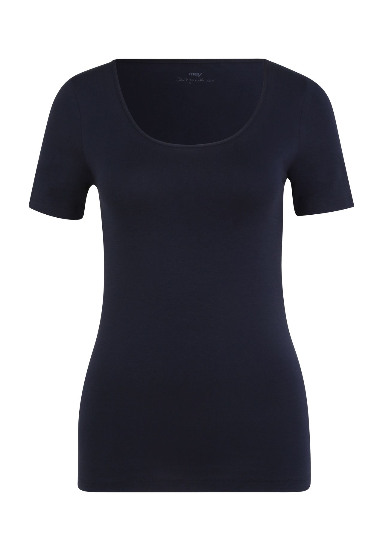 mey Wäsche-Shirt, Kurzarm, Rundhals, uni, für Damen, blau, 36