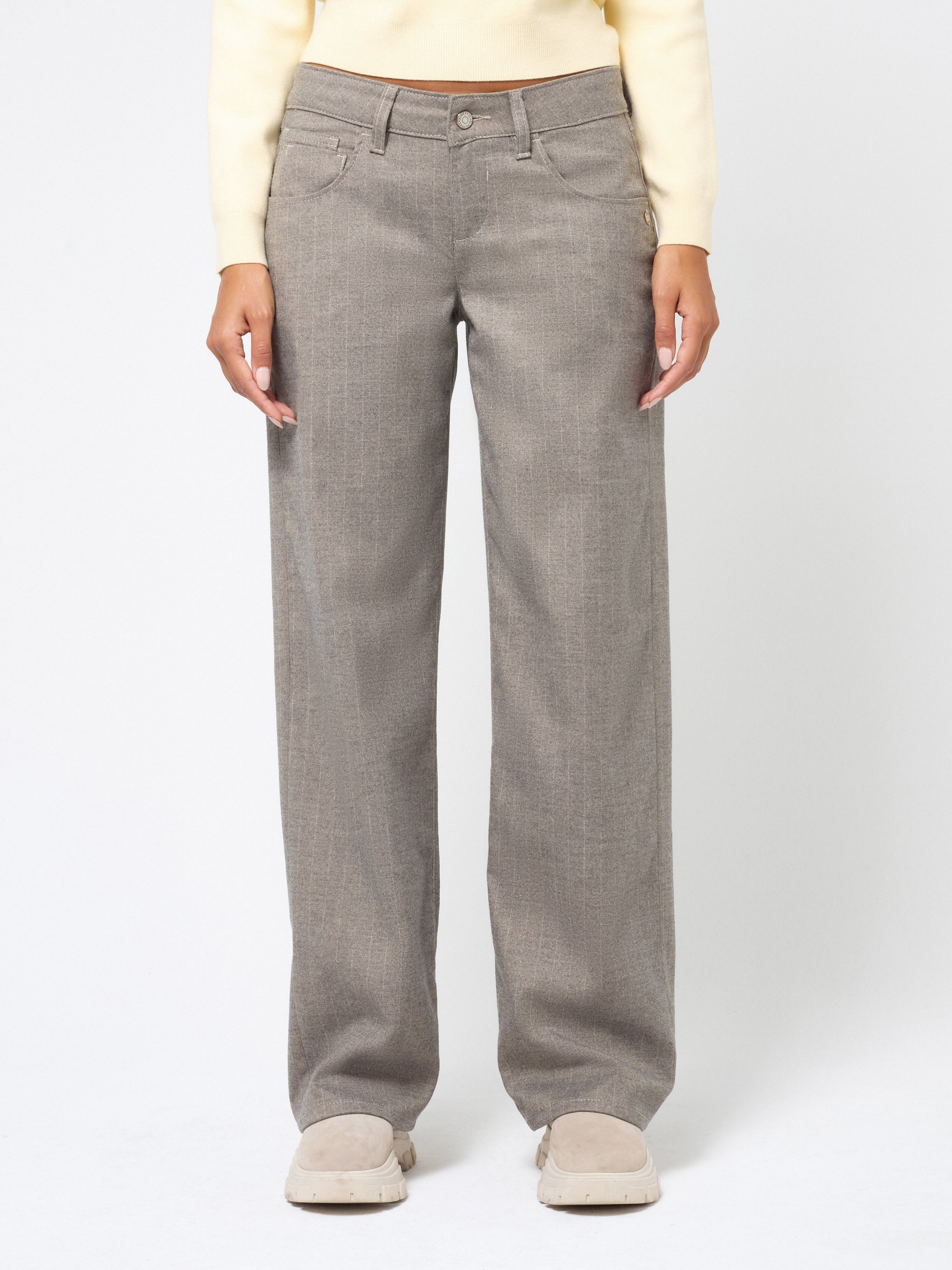 GANG Damen Hosen 94RIVER - comfort straight fit Hose cream stripe