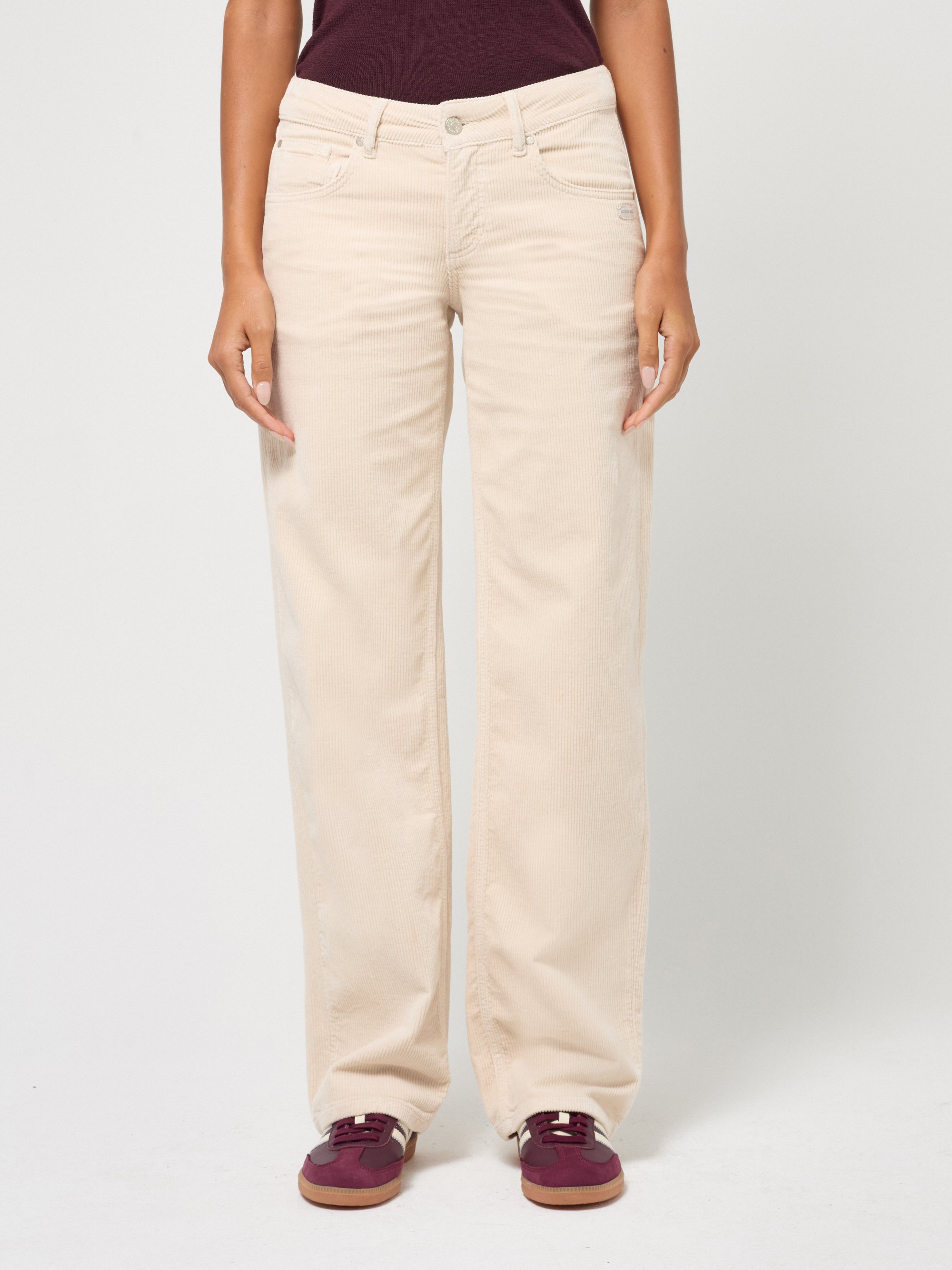 GANG Damen Hosen 94RIVER - comfort straight fit Hose ecru