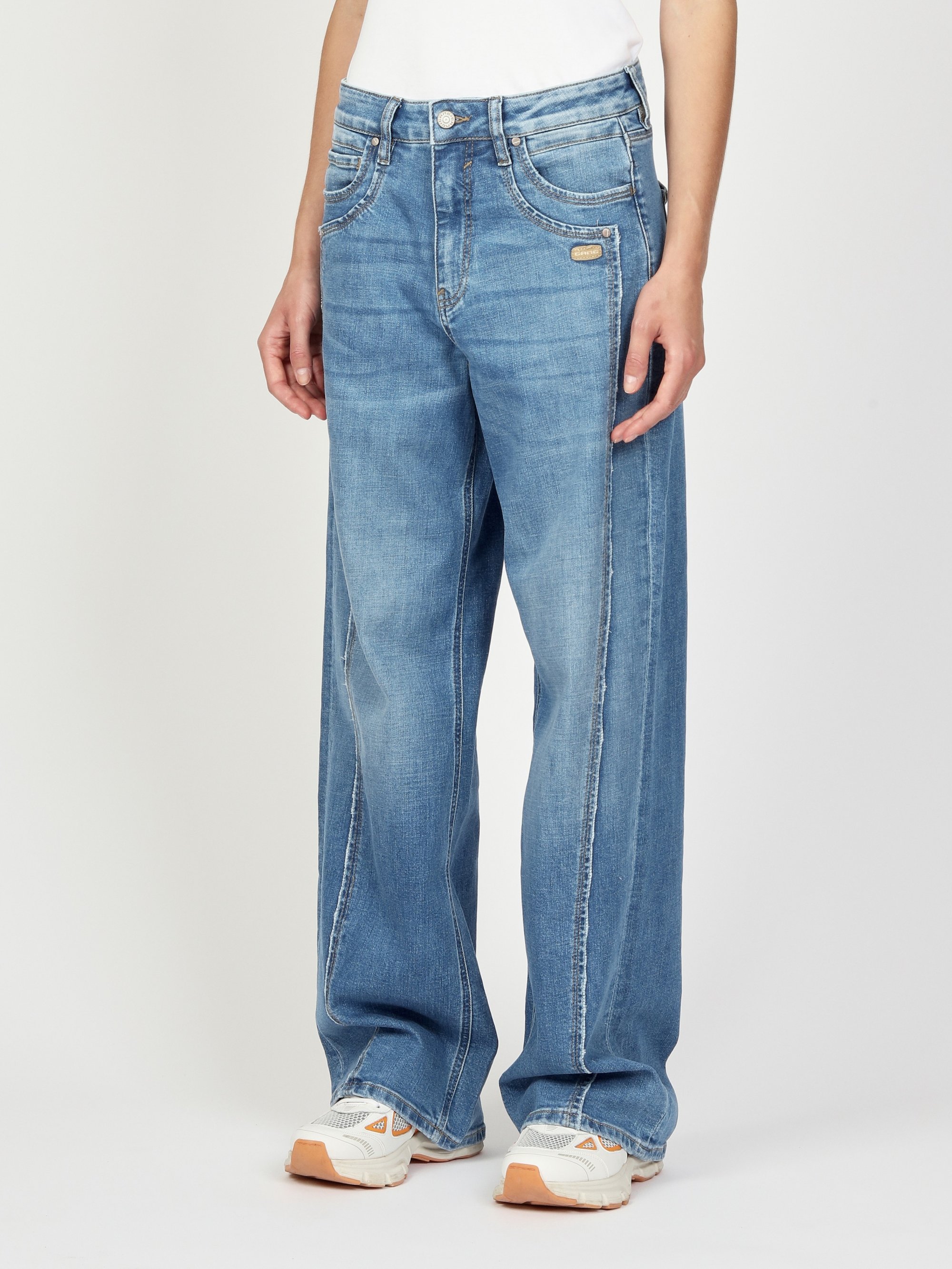 GANG Damen Jeans 94FANNY - baggy fit Jeans cool vint midblue