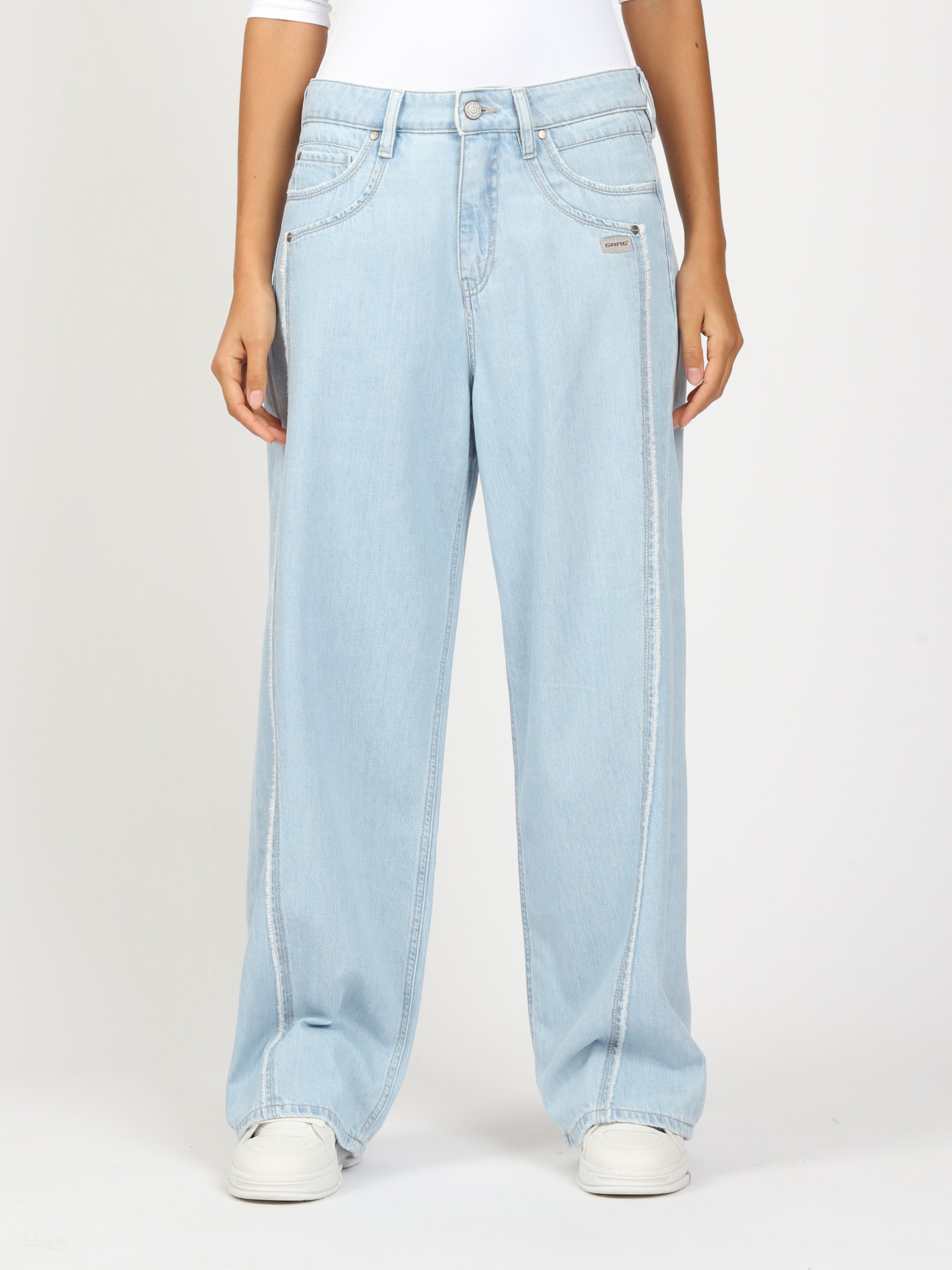 GANG Damen Jeans 94FANNY - baggy fit Jeans pure light blue