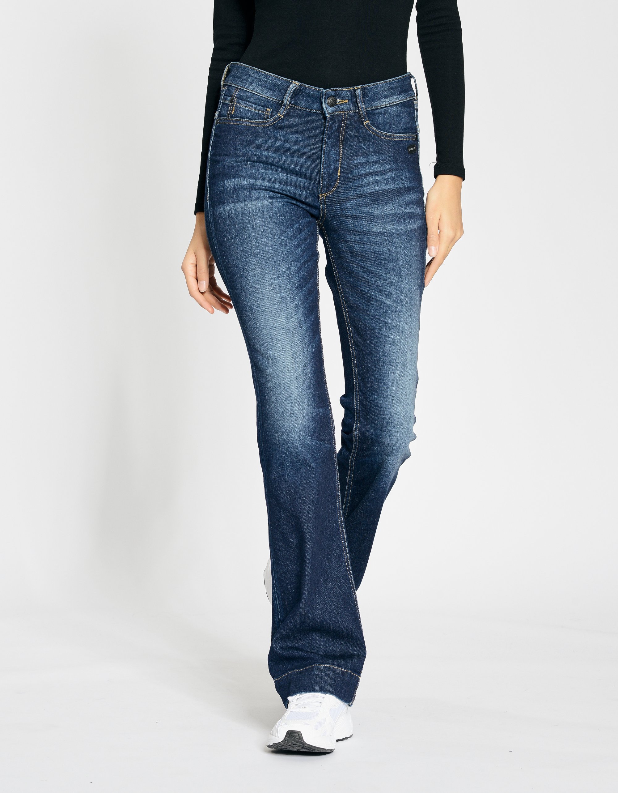 GANG Damen Jeans 94MAXIMA FLARED - flared fit Jeans blue dark wash