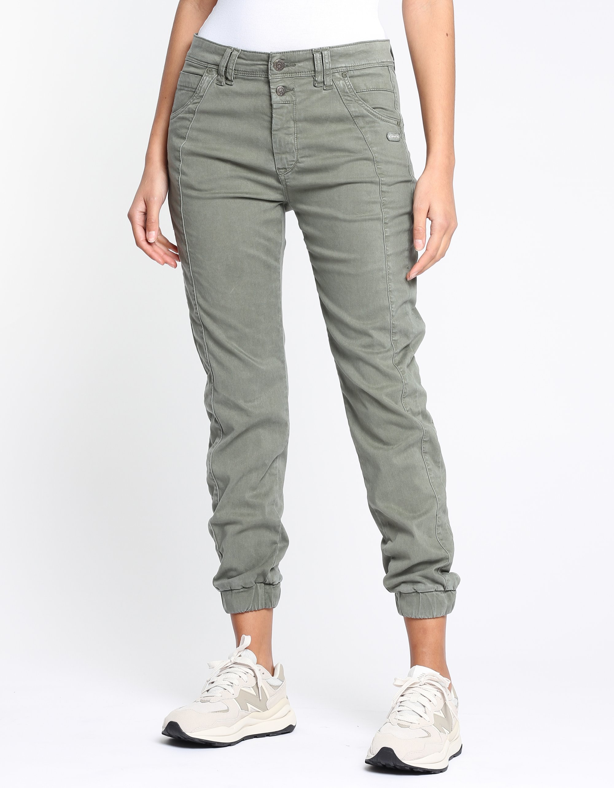 GANG Damen Hosen 94RAFFAELA - slim fit Hose green thyme