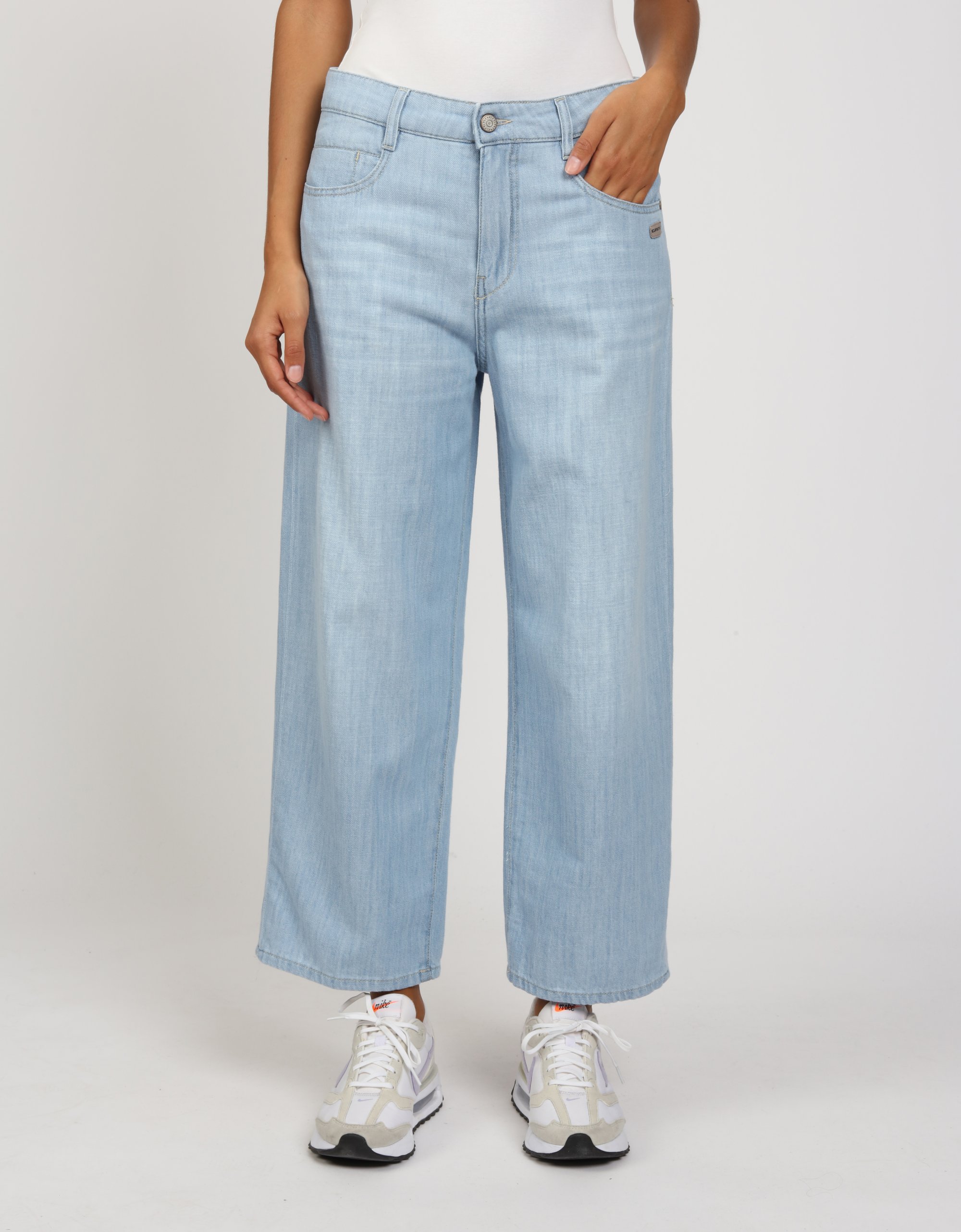GANG Damen 94CAROL CULOTTE - wide fit crystal light blue