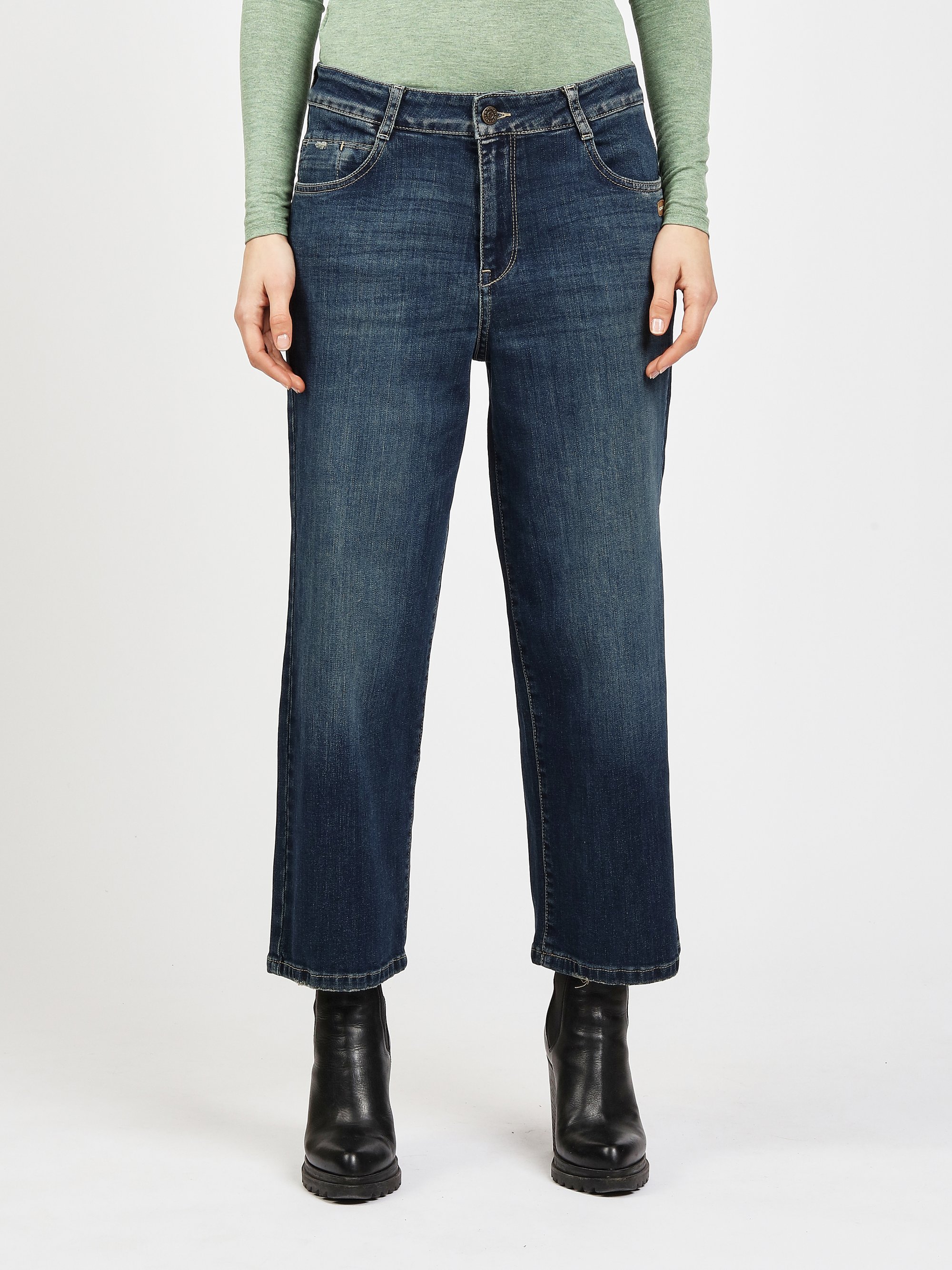 GANG Damen Jeans 94CAROL CULOTTE - wide fit Jeans tinted blue