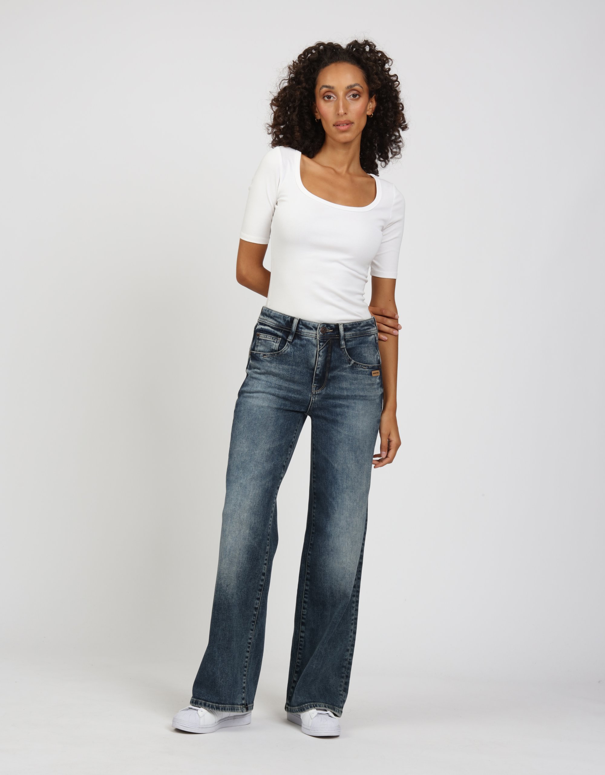 GANG Damen Jeans 94AMELIE WIDE - wide fit Jeans blue-black vint