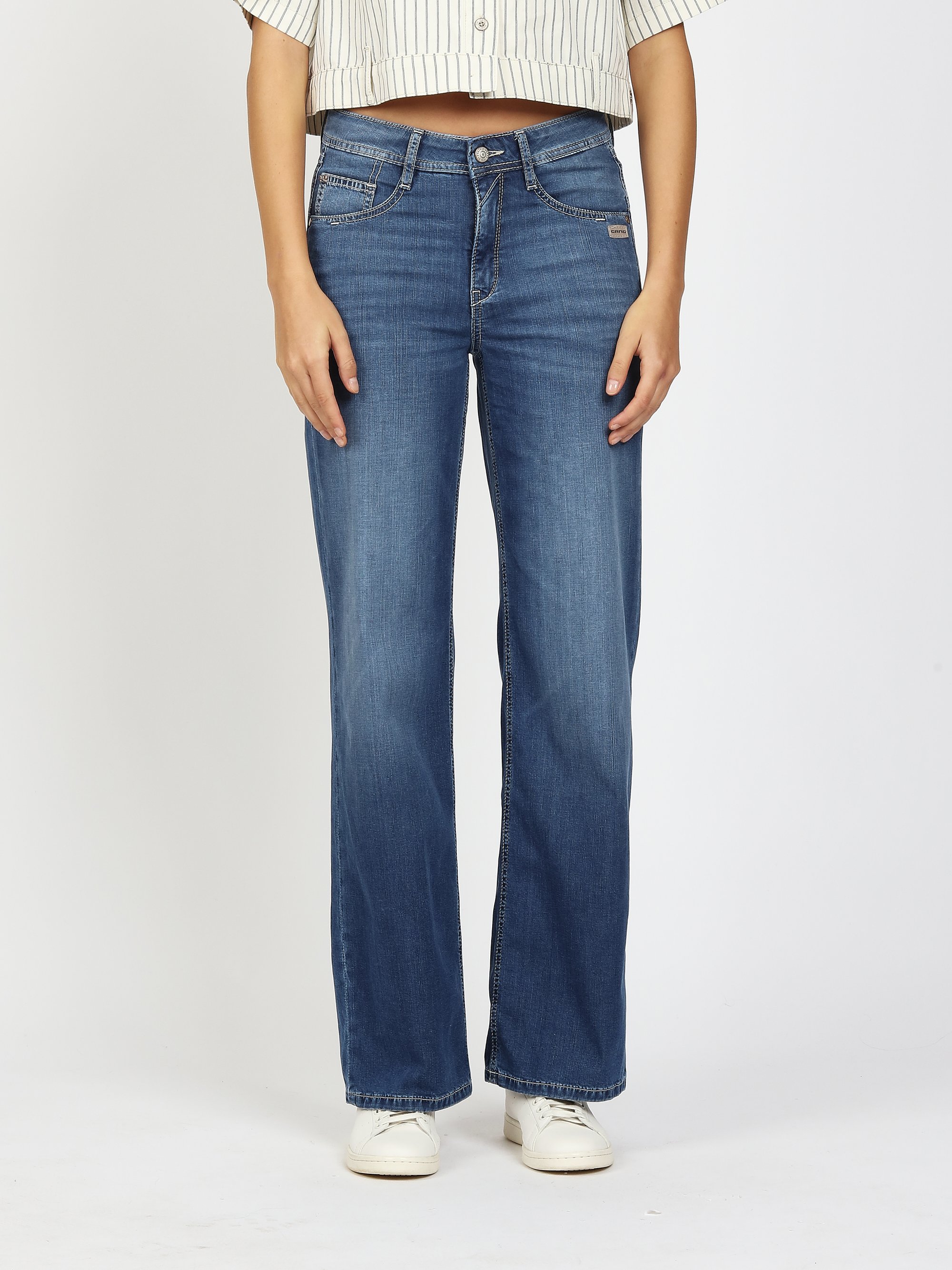 GANG Damen Jeans 94AMELIE WIDE - wide fit Jeans customary midblue