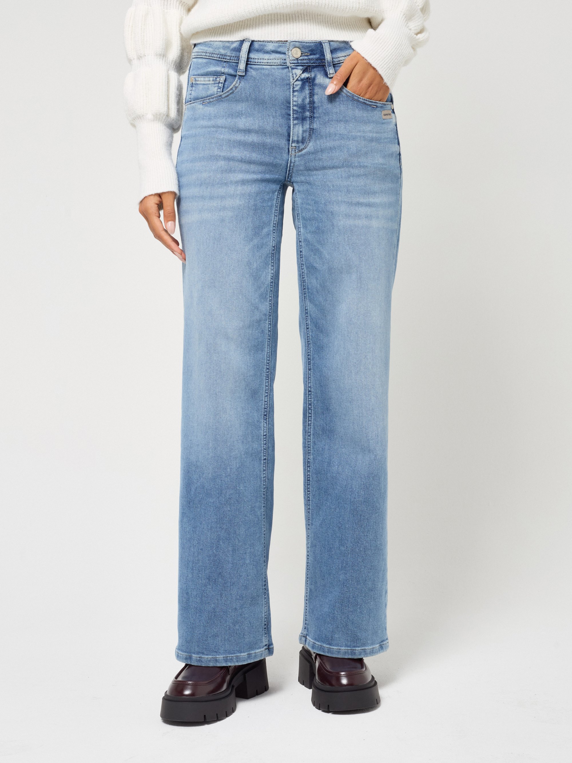 GANG Damen Jeans 94AMELIE WIDE - wide fit Jeans authentic waterlines