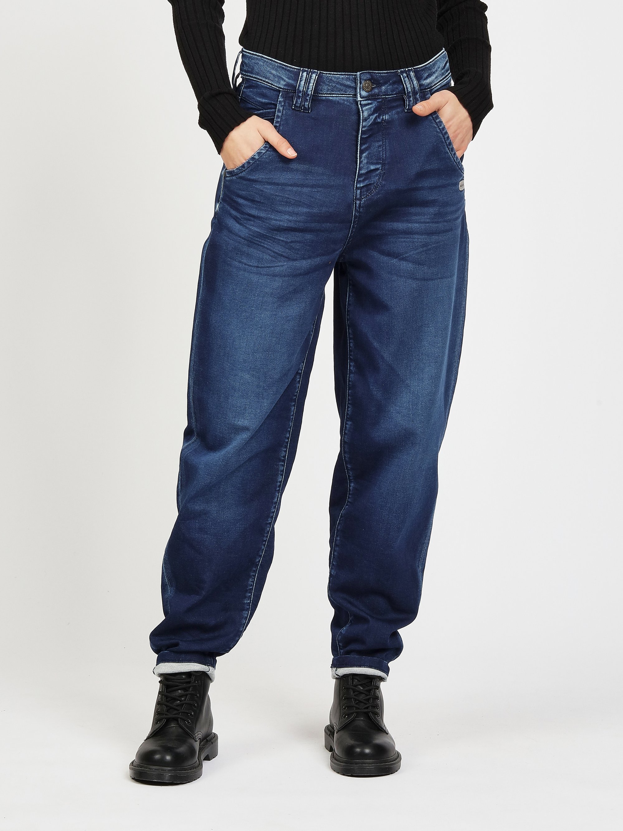 GANG Damen Jeans 94VIA JOGGER - balloon fit Jeans commercial midblue