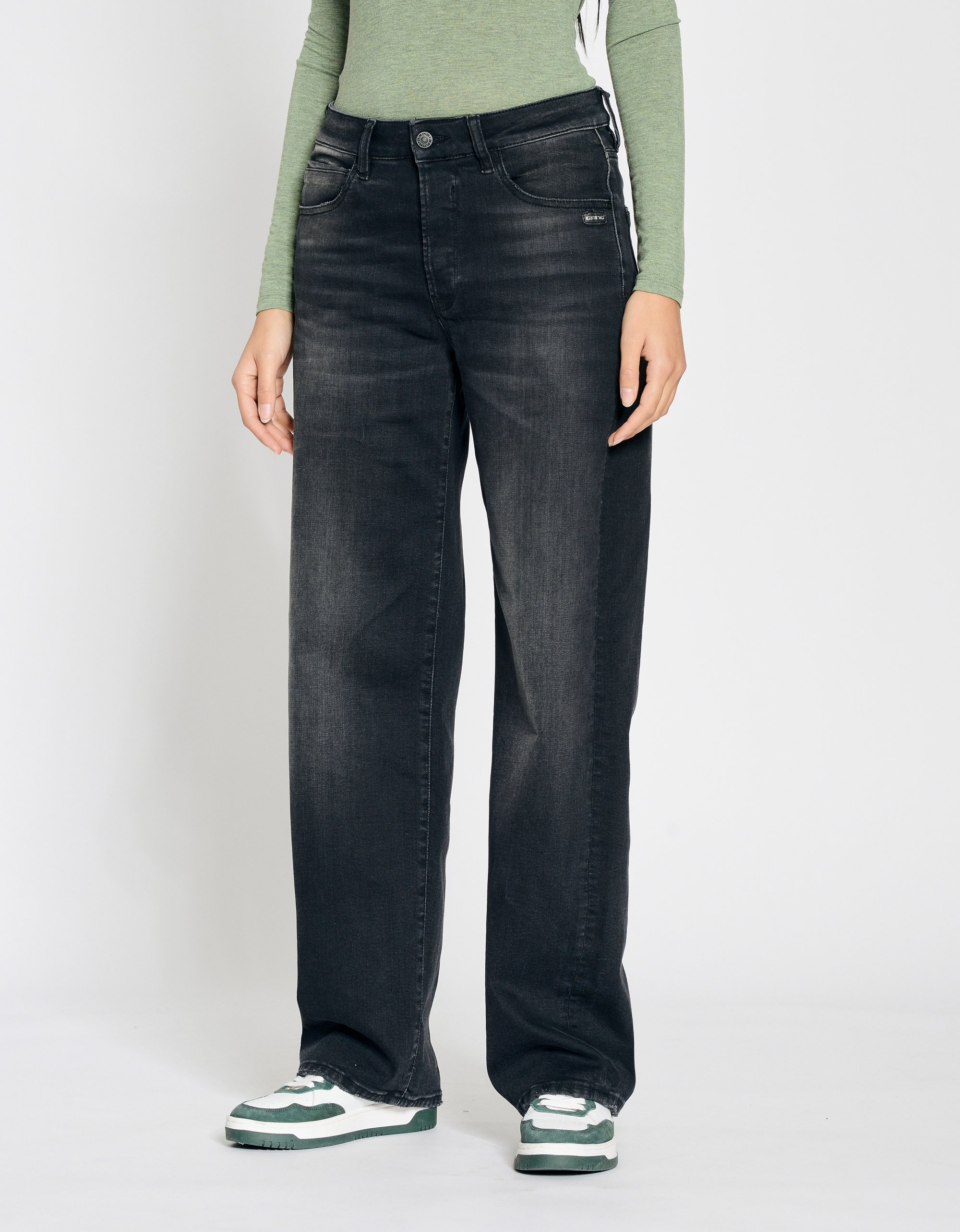 GANG Damen Jeans 94JUL - comfort straight fit Jeans worn black