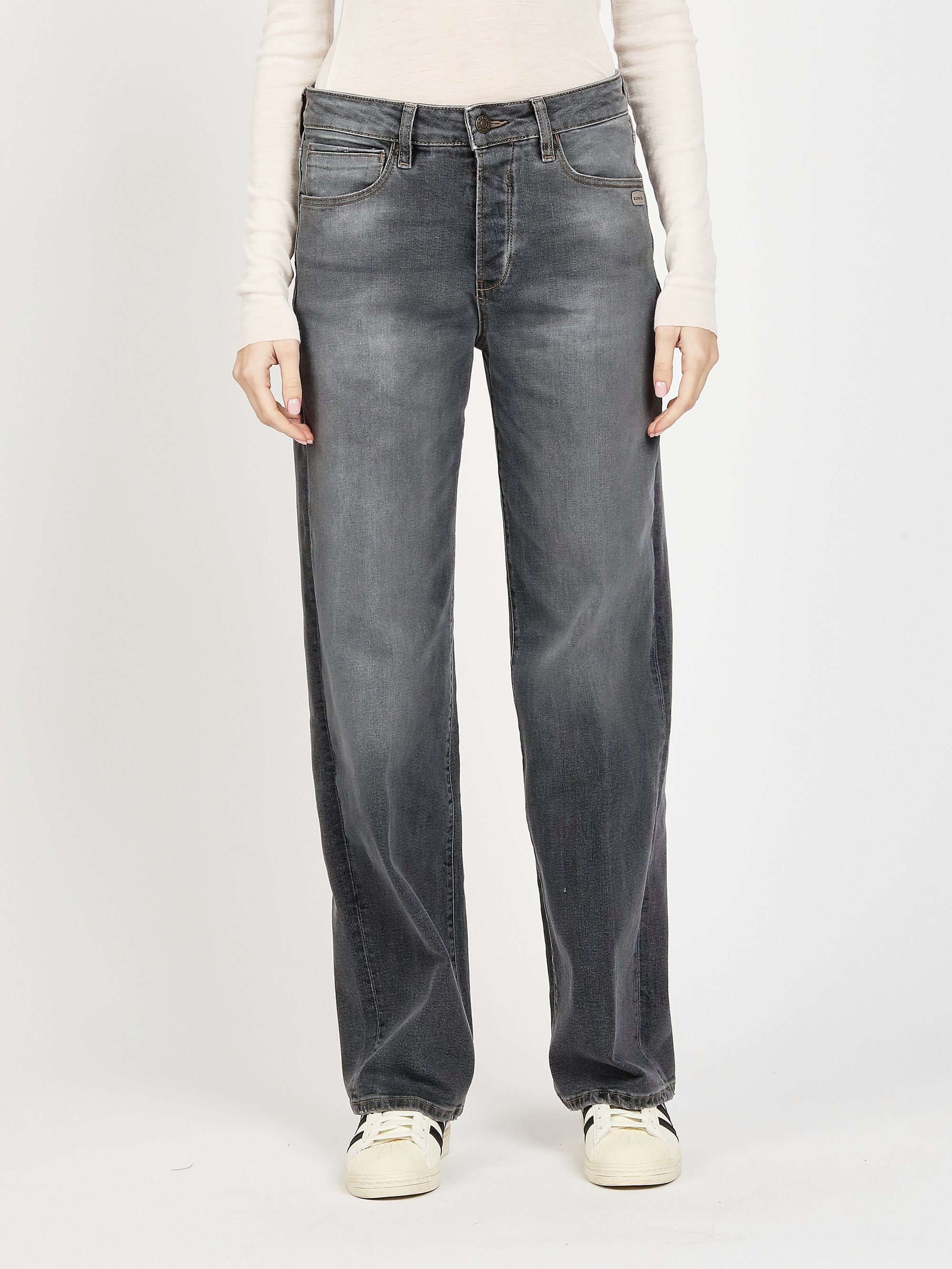 GANG Damen Jeans 94JUL - comfort straight fit Jeans worn midgrey