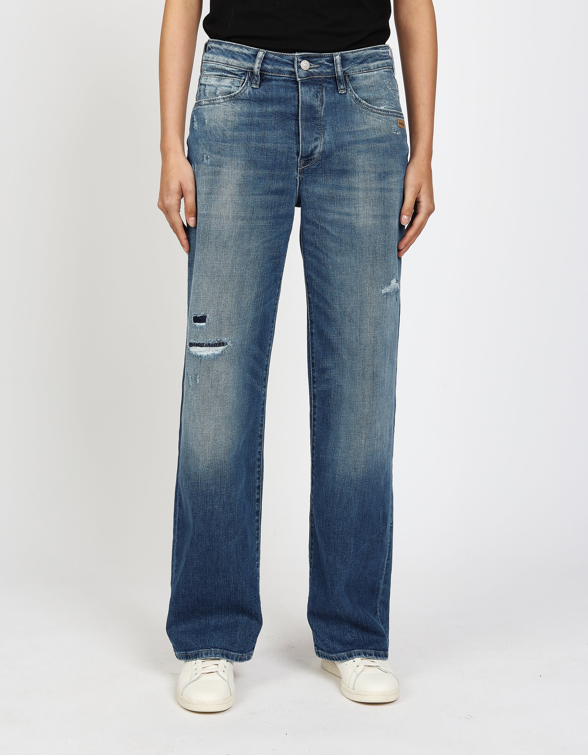 GANG Damen Jeans 94JUL - comfort straight fit Jeans denim destroy spirit