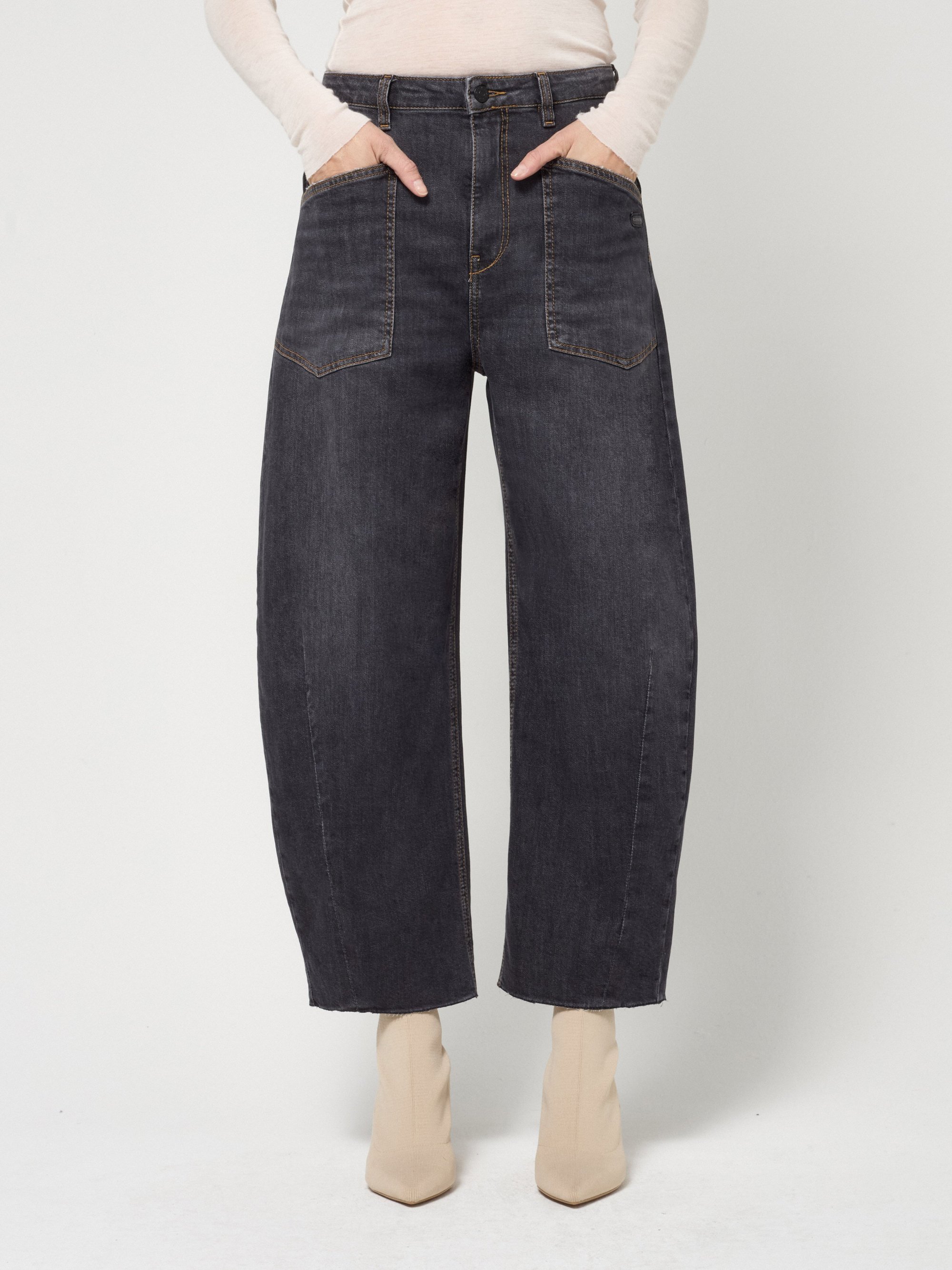 GANG Damen Jeans 94ODINA - o-shape fit Jeans detached black wash