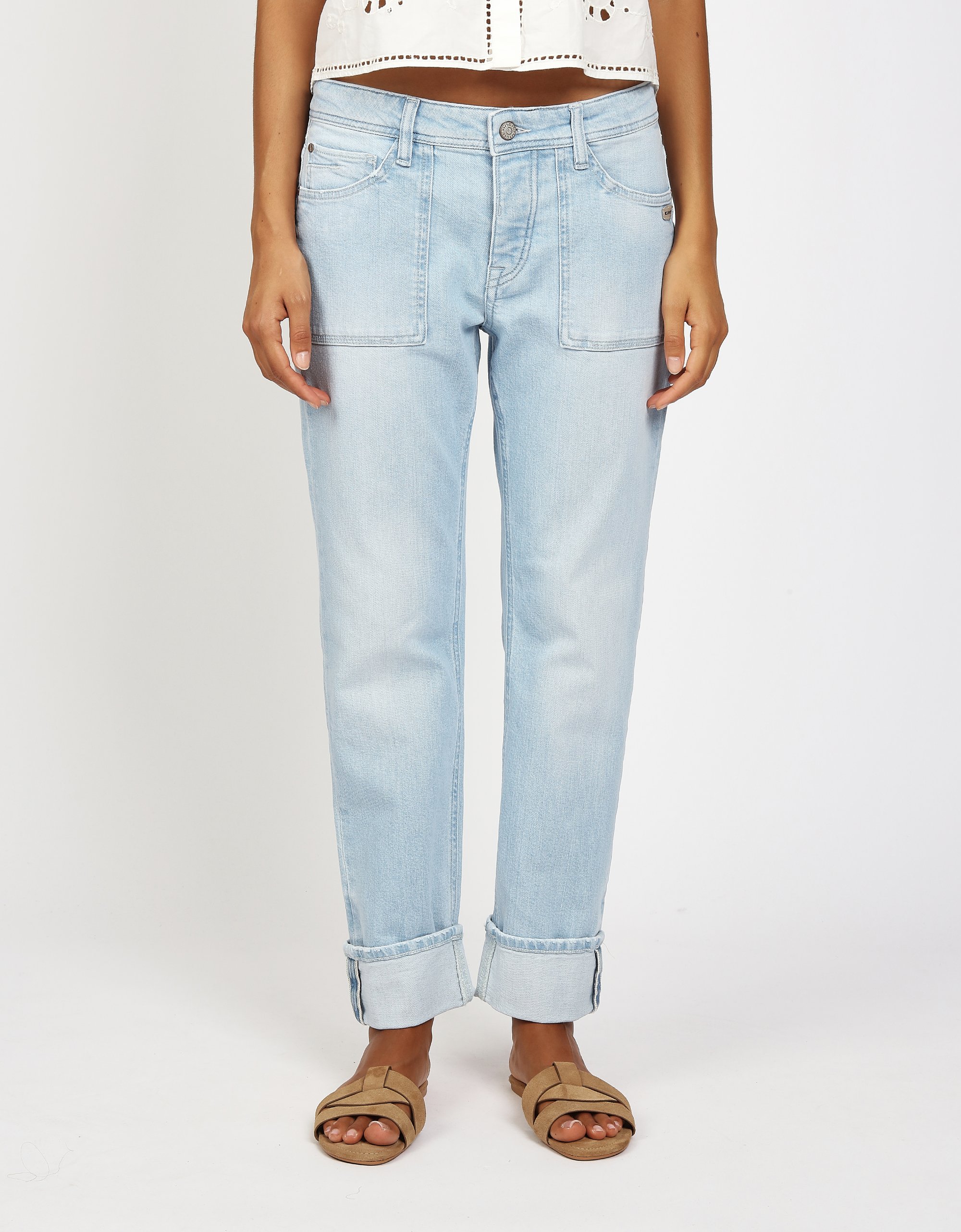 GANG Damen Jeans 94NICA WORKER - boyfriend fit Jeans bright sky blue