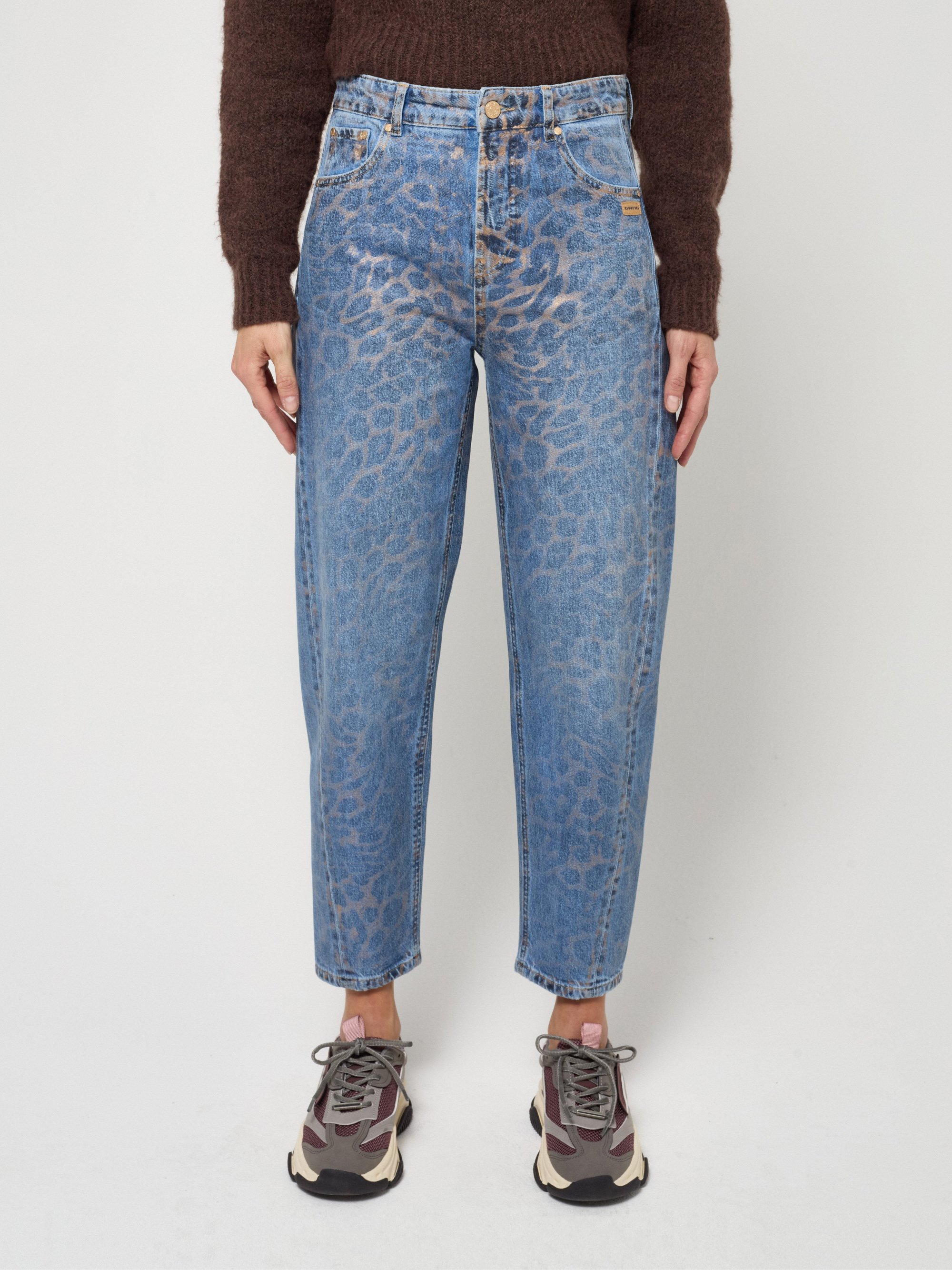 GANG Damen Jeans 94BLAKE - balloon fit Jeans foiled leo
