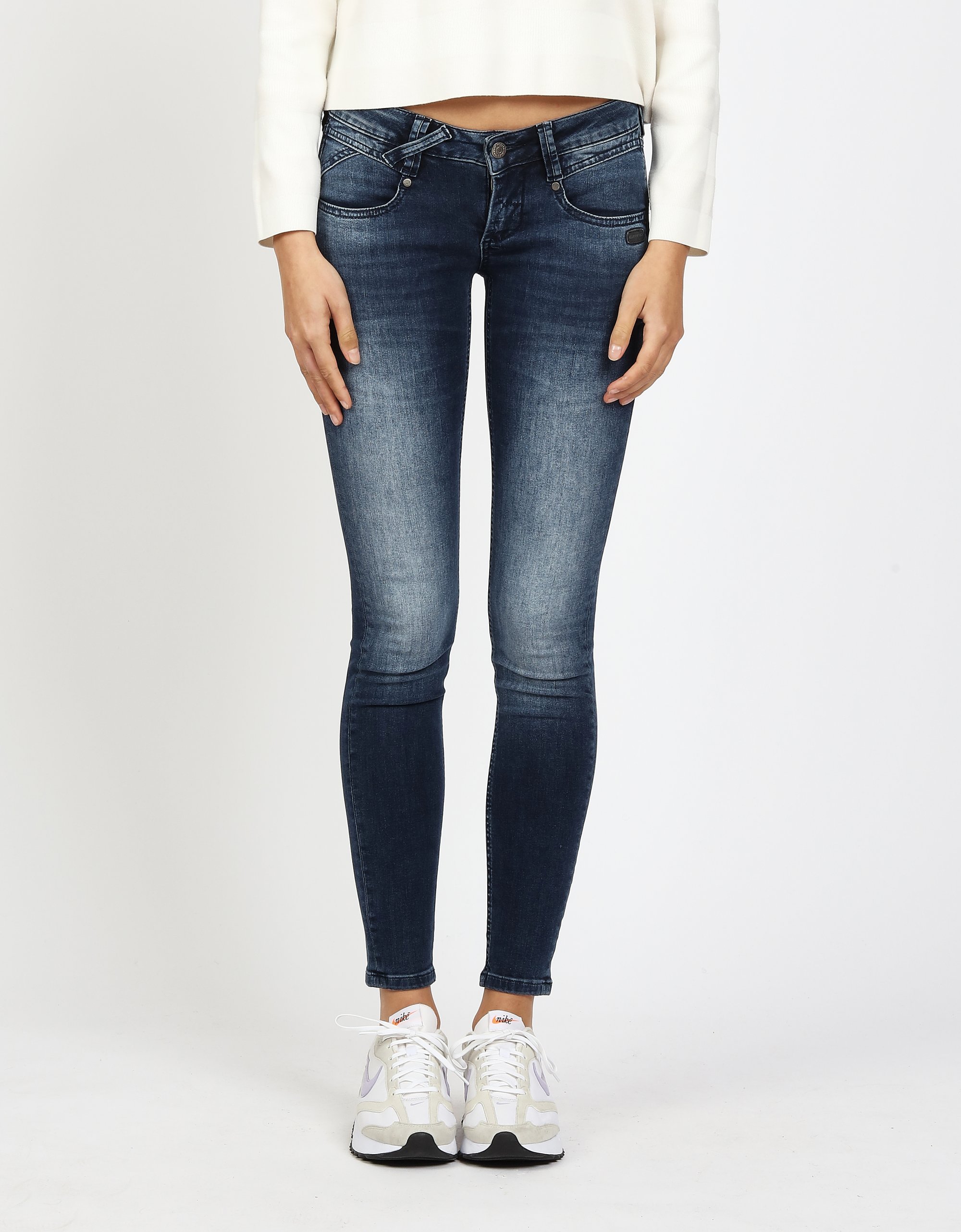 GANG Damen Jeans 94NENA - skinny fit Jeans blue black wash