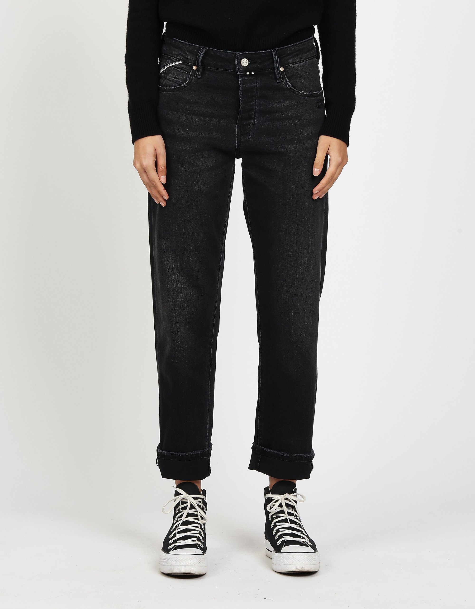 GANG Damen Jeans 94THELMA - comfort straight fit Jeans cool black used